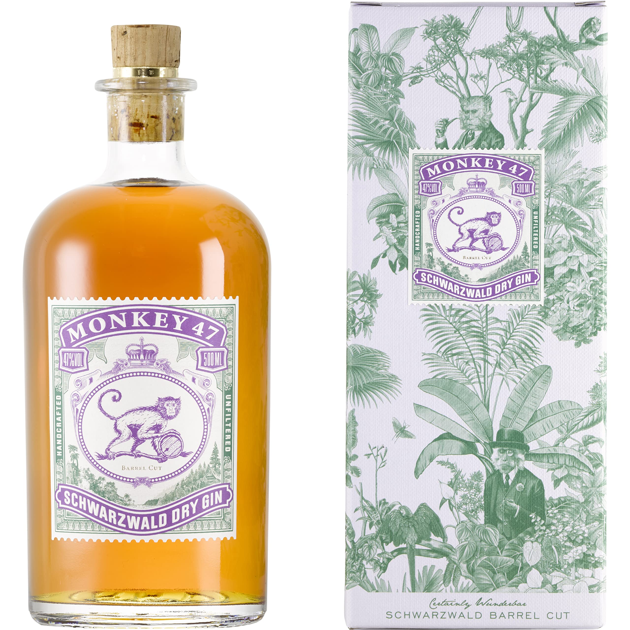 Monkey 47 Schwarzwald Dry Gin Barrel Cut 2022 47% Vol. 0,5l en boîte c — Piscosaveur