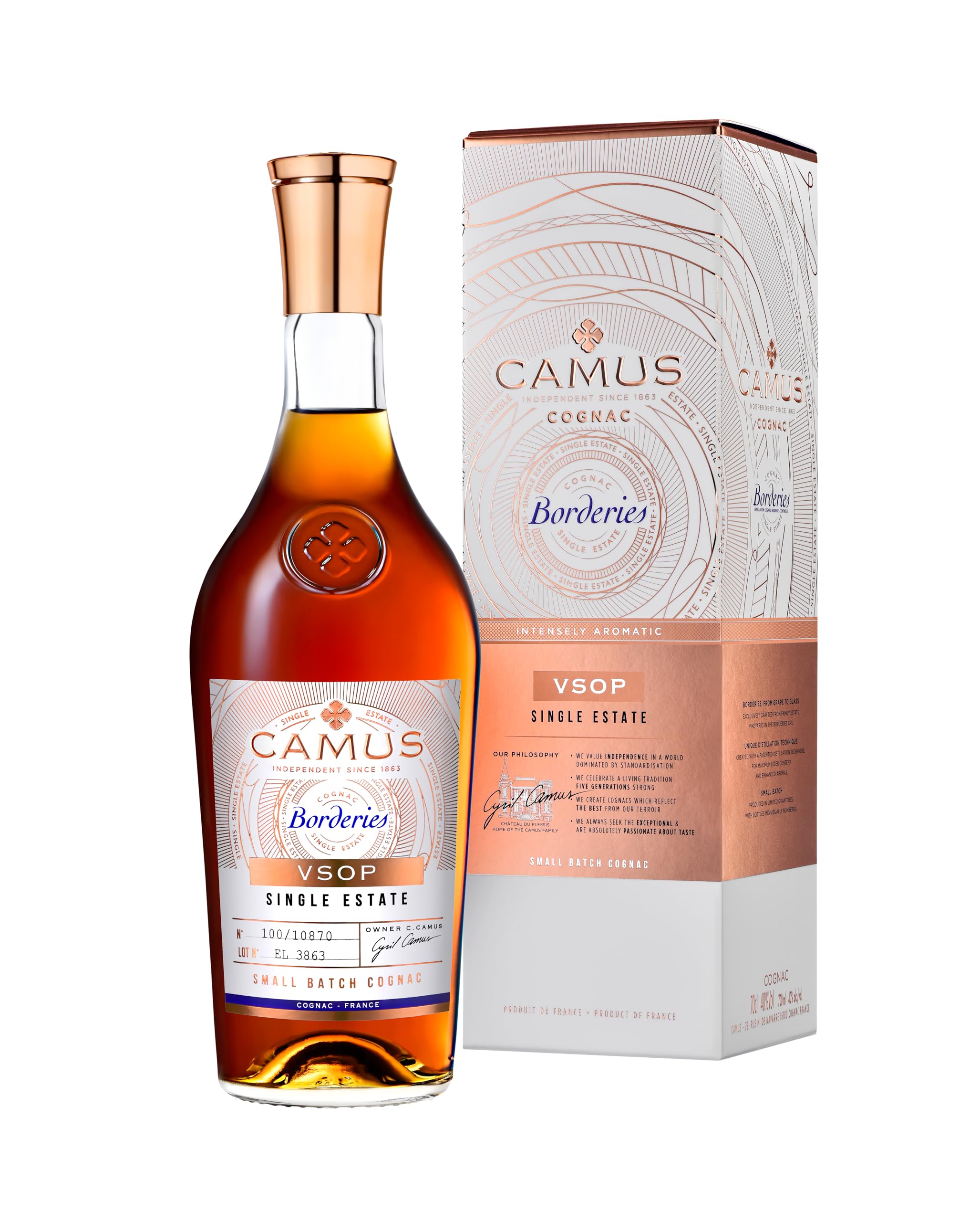 Camus VSOP Borderies Single Estate Small Batch Cognac 40% Vol. 0,7l en boîte cadeau