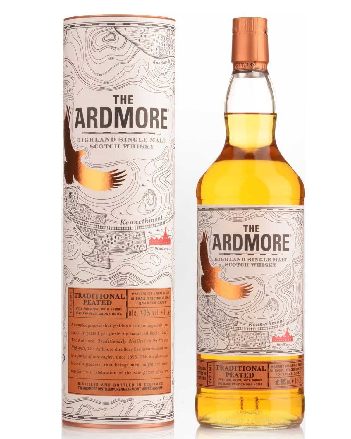 The Ardmore TRADITIONAL PEATED Highland Single Malt 40% Vol. 1l en boî — Piscosaveur