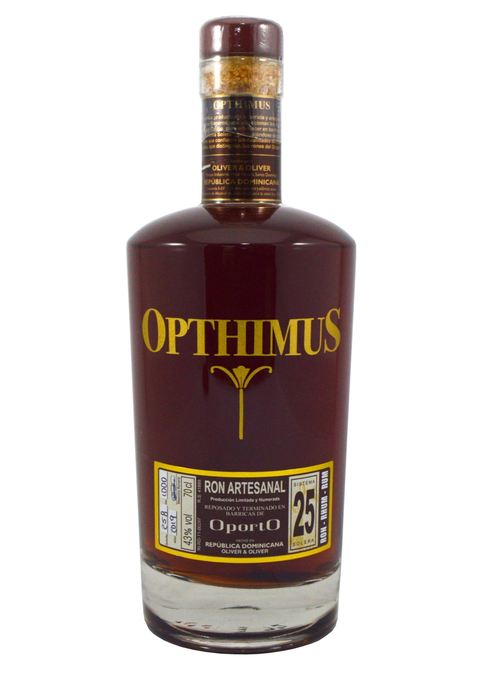 Opthimus 25 Sistema Solera OportO Ron Artesanal 43% Vol. 0,7l en boîte — Piscosaveur