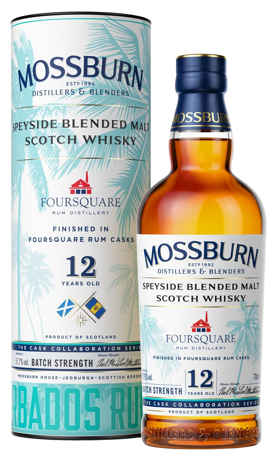 Mossburn FOURSQUARE 12 Years Old Rum Casks Whisky Batch Strength 57,7% — Piscosaveur