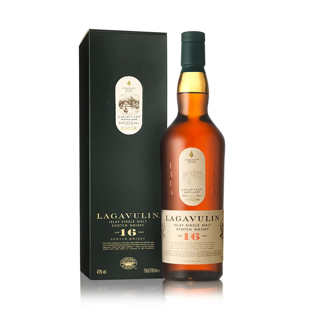 Lagavulin 16 Years Old Single Malt Whisky 43% Vol. 0,7l en boîte cadeau