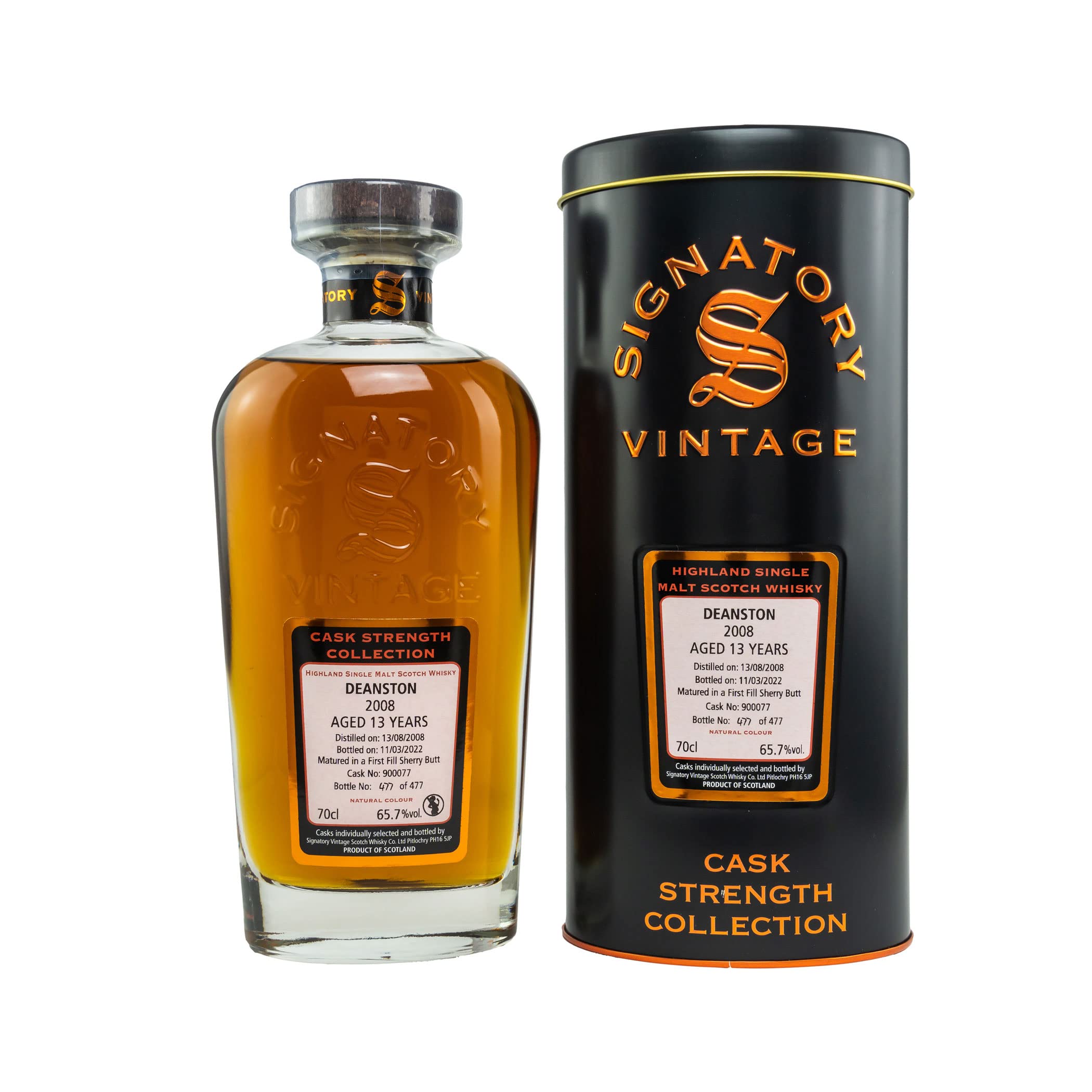 Signatory Vintage DEANSTON 13 Years Old Cask Strength 2008 65,7% Vol.  — Piscosaveur