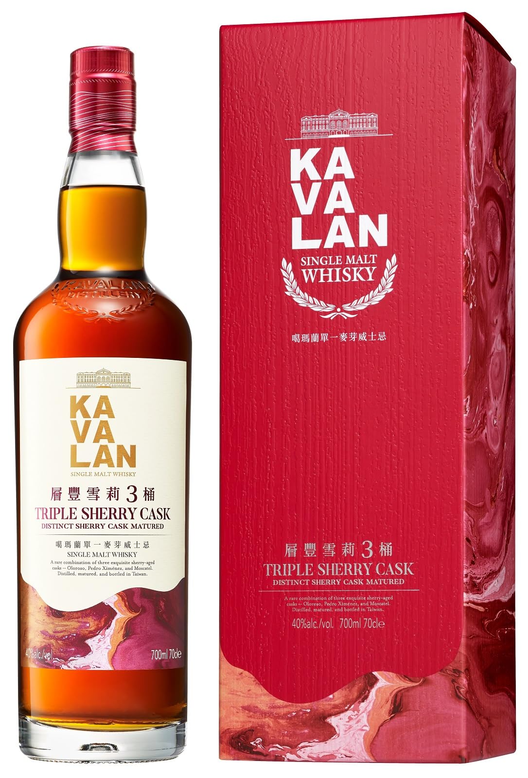 Kavalan TRIPLE SHERRY CASK Single Malt Whisky 40% Vol. 0,7l en boîte c — Piscosaveur