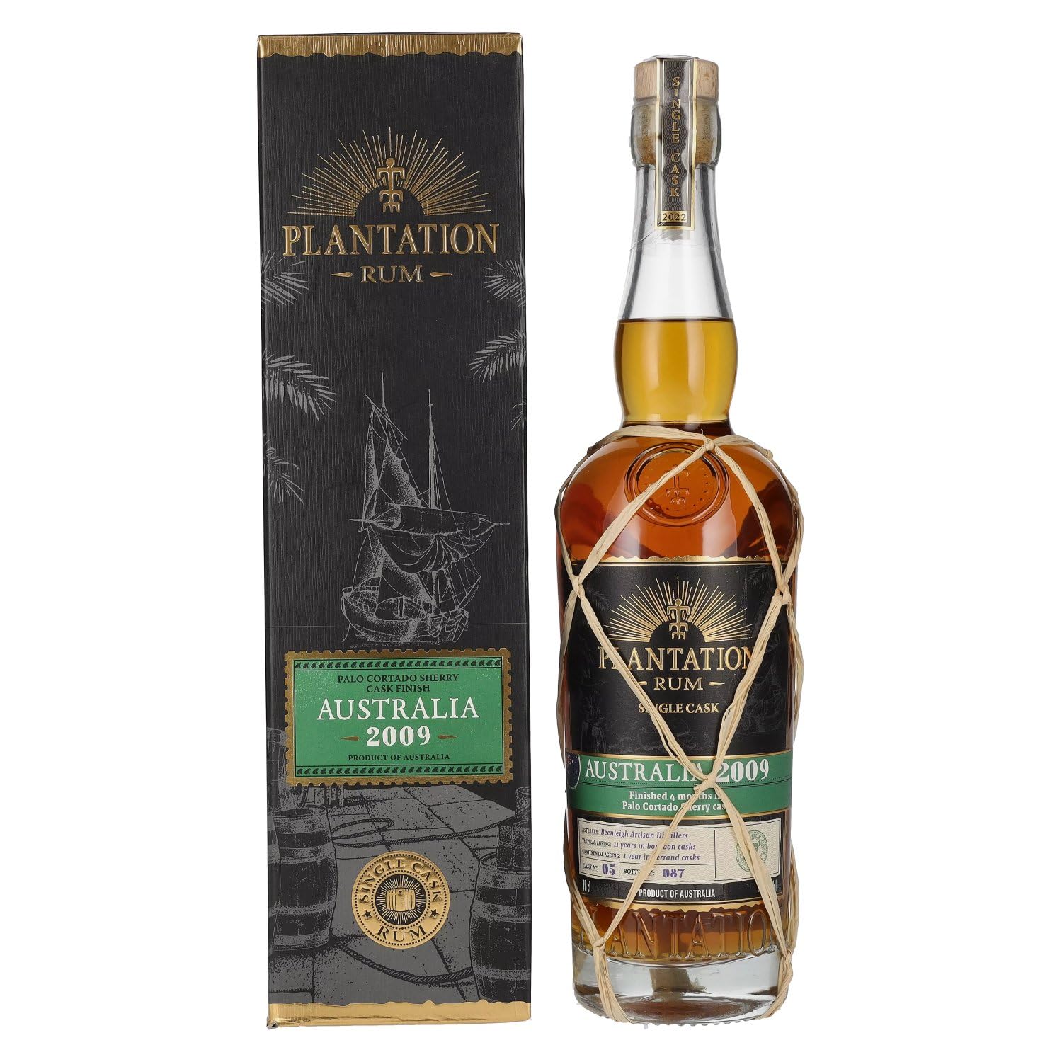 Plantation Rum AUSTRALIA Single Cask Sherry Palo Cortado Finish 2009 45,3% Vol. 0,7l en boîte cadeau