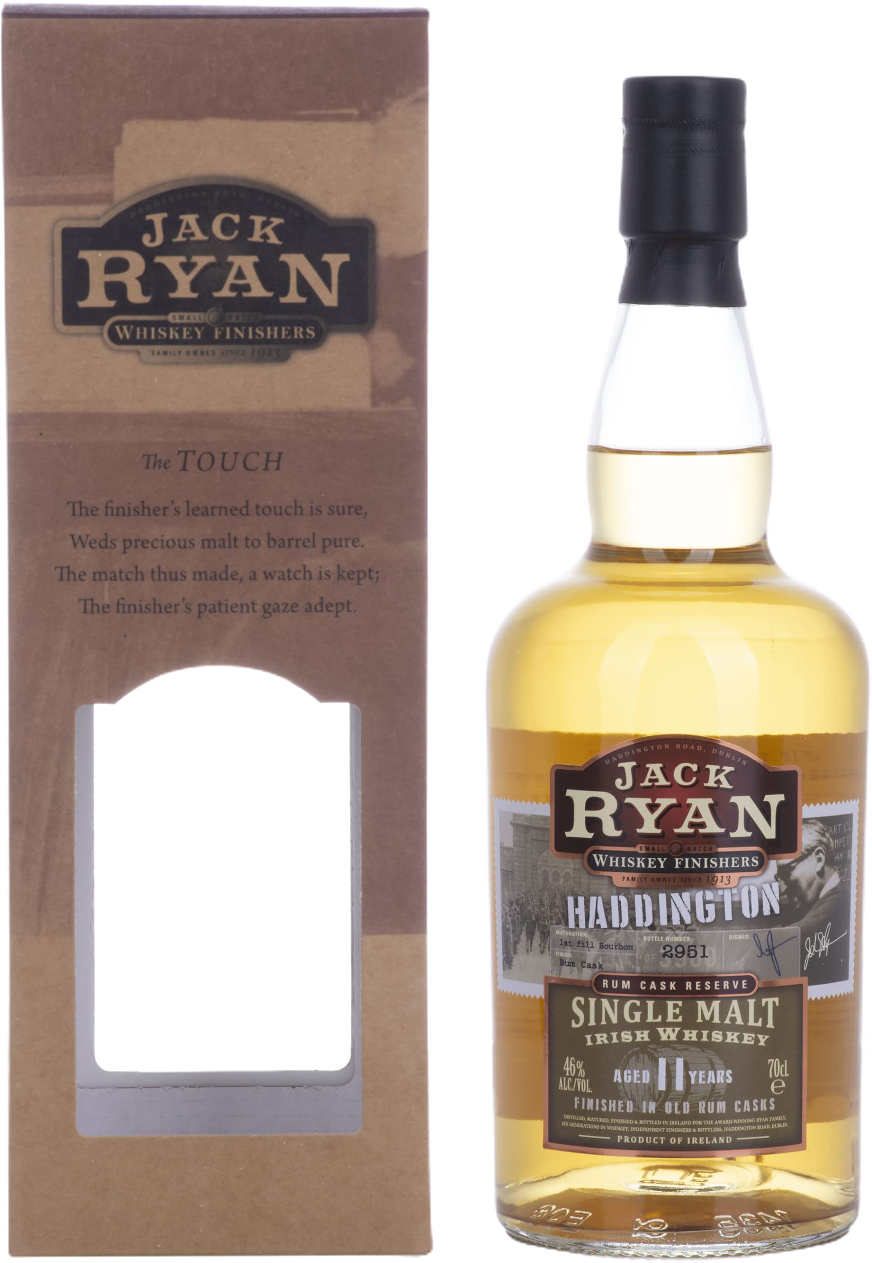 Jack Ryan HADDINGTON 11 Years Old Single Malt Irish Whiskey Rum Cask R — Piscosaveur