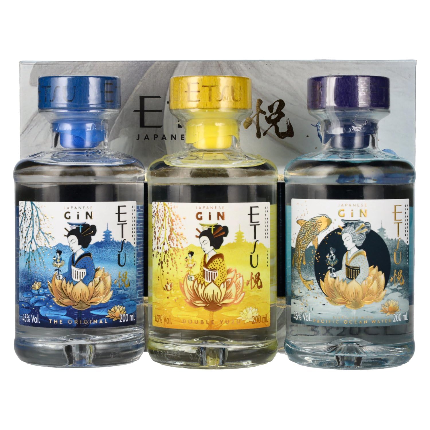 Etsu Japanese Gin Set 43,7% Vol. 3x0,2l en boîte cadeau — Piscosaveur