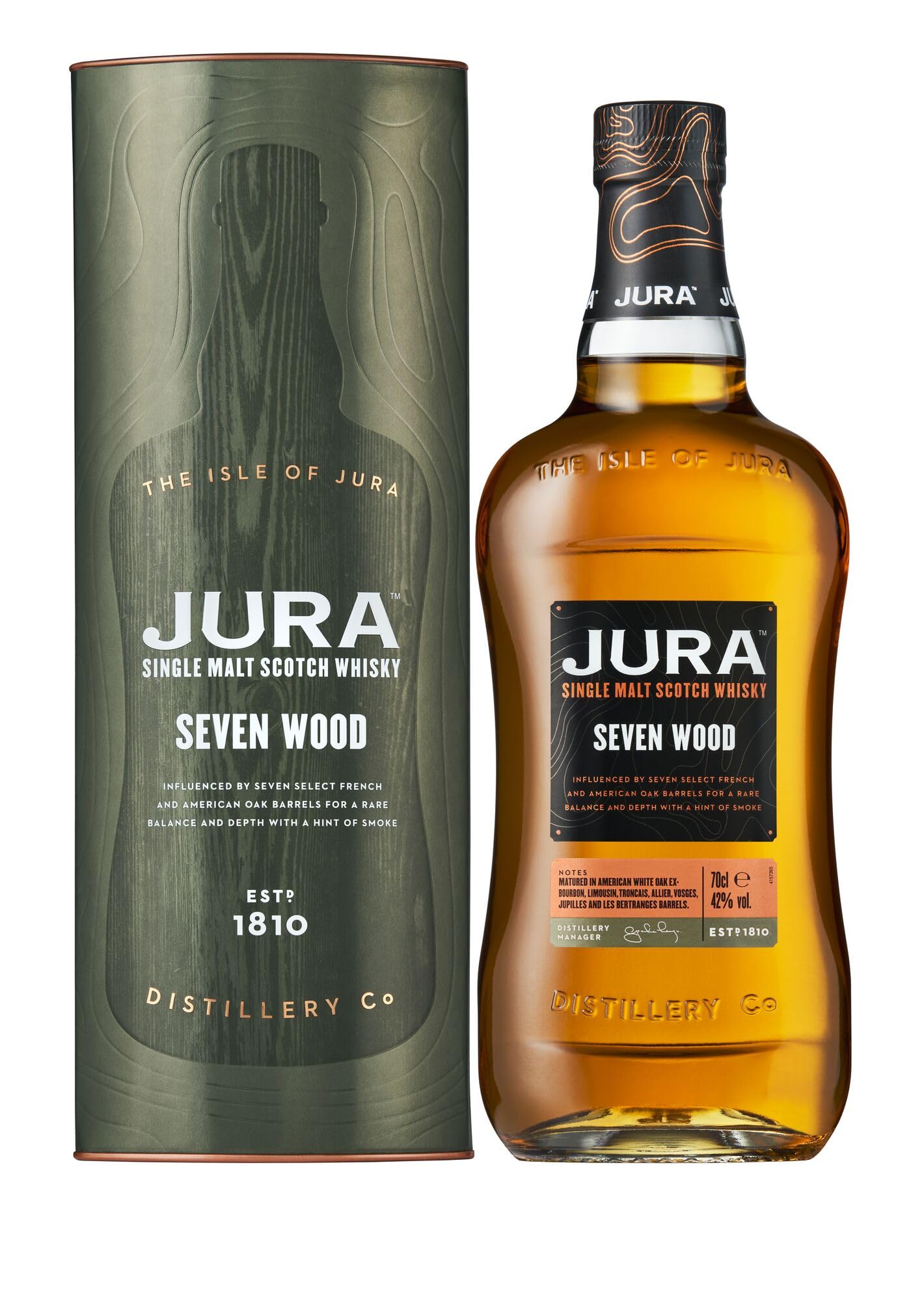 Jura SEVEN WOOD Single Malt Scotch Whisky 42% Vol. 0,7l en boîte cadea — Piscosaveur