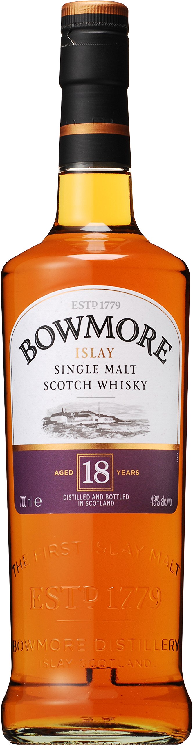 Bowmore 18 Years Old Islay Single Malt Scotch Whisky 43% Vol. 0,7l en  — Piscosaveur
