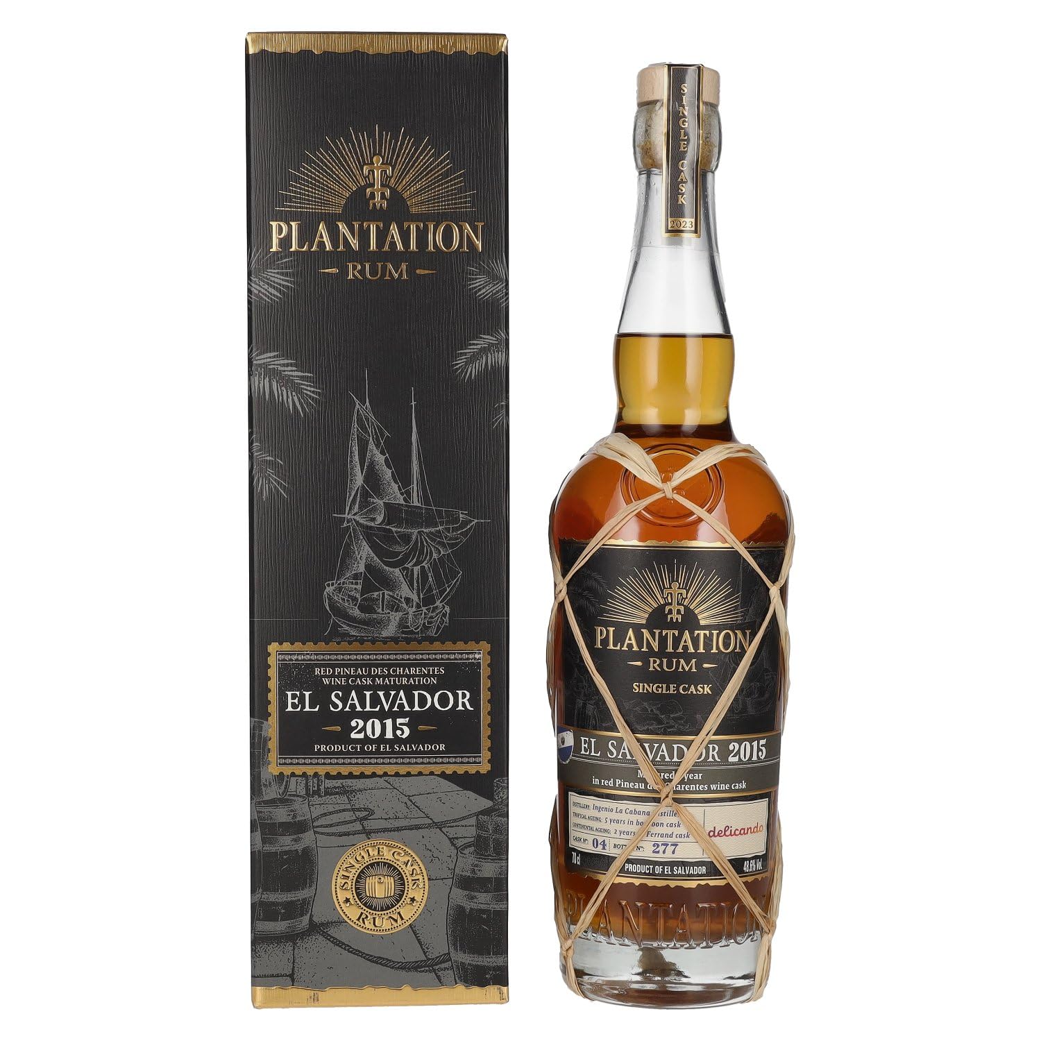 Plantation Rum EL SALVADOR 2015 Pineau des Charentes Finish by delicando 2023 48,6% Vol. 0,7l en boîte cadeau