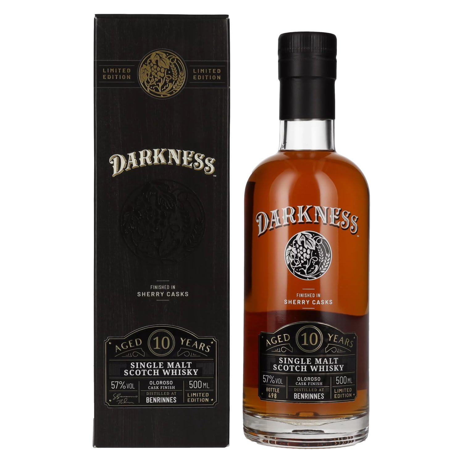 Darkness BENRINNES 10 Years Old OLOROSO CASK FINISH 57% Vol. 0,5l en b — Piscosaveur