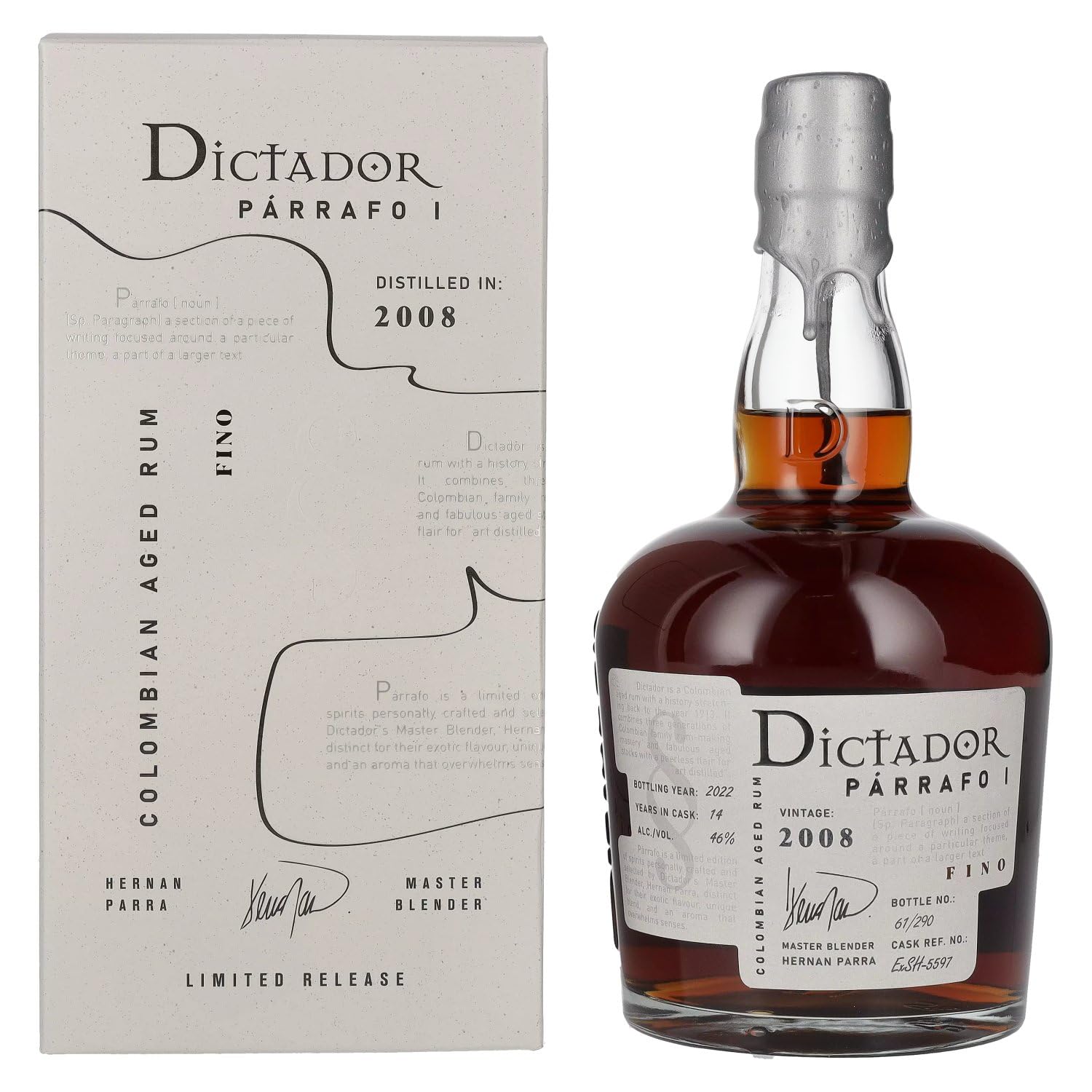 Dictador PÁRRAFO I 14 Years Old FINO Vintage 2008 46% Vol. 0,7l en boî — Piscosaveur