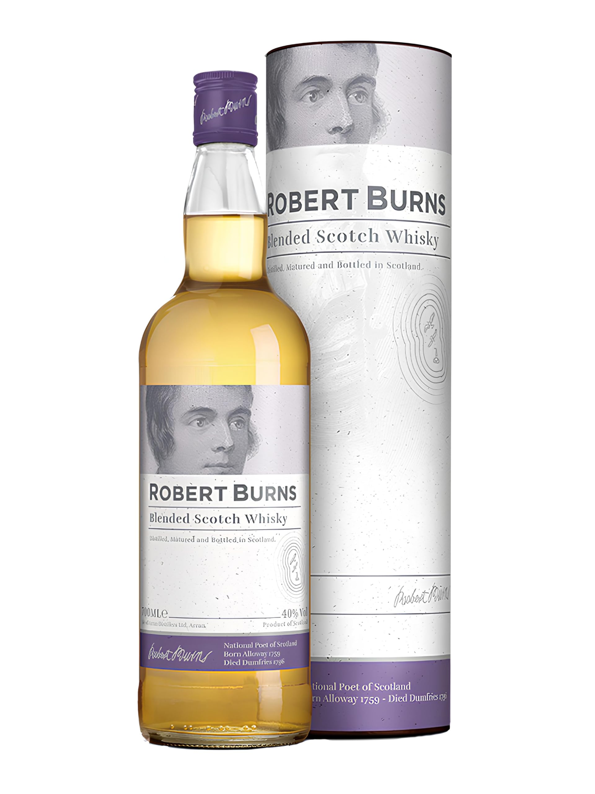 Arran ROBERT BURNS Blended Scotch Whisky 40% Vol. 0,7l en boîte cadeau