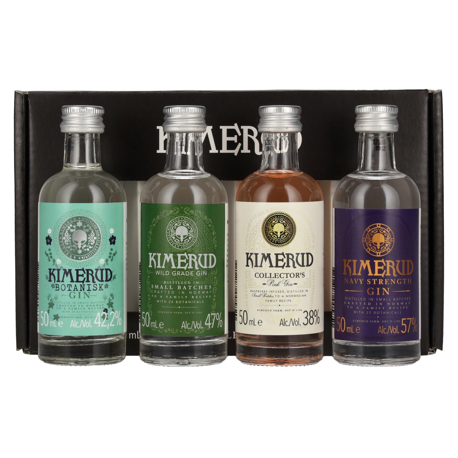 Kimerud Gin Gift Set 46% Vol. 4x0,05l en boîte cadeau — Piscosaveur