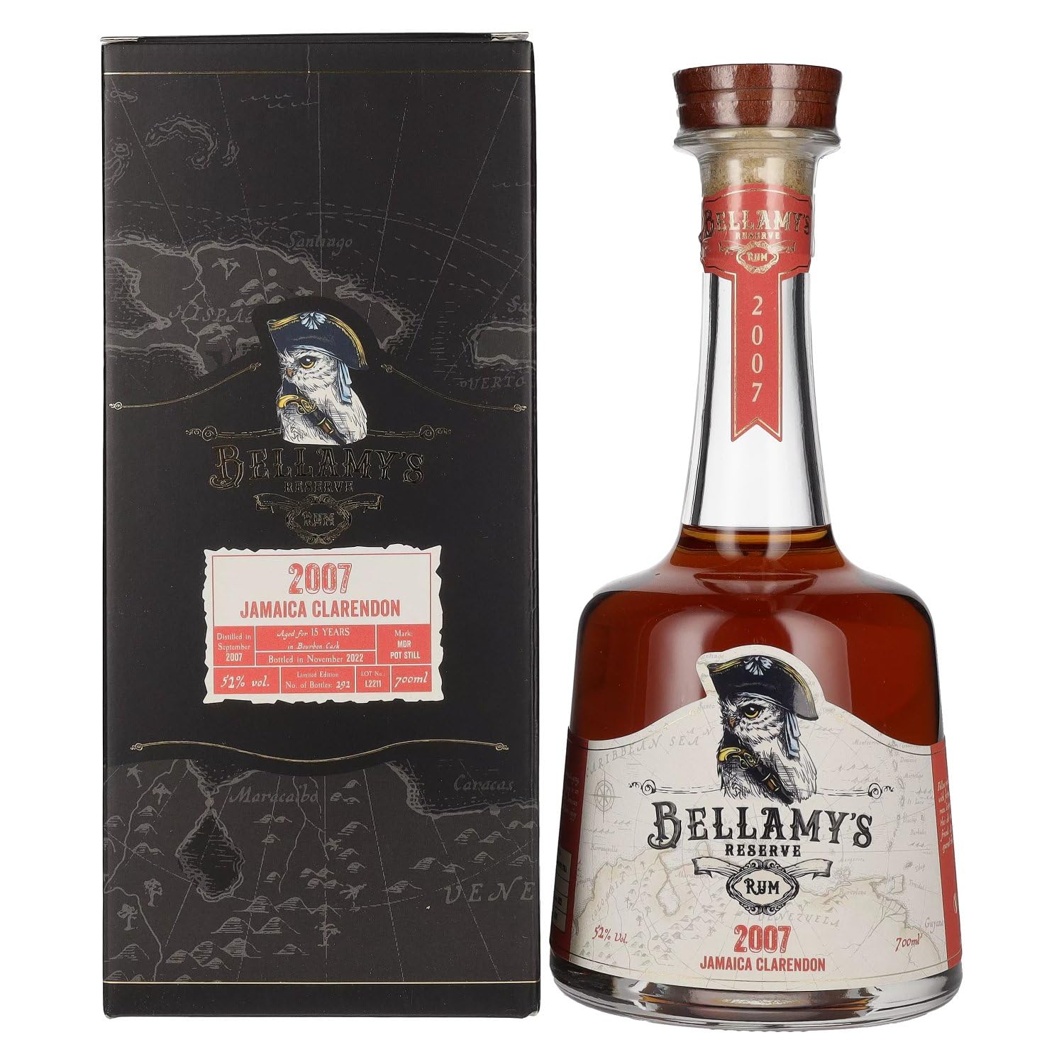 Bellamy's Reserve Rum Jamaica Clarendon 2007 52% Vol. 0,7l en boîte cadeau — Rhum — Piscosaveur