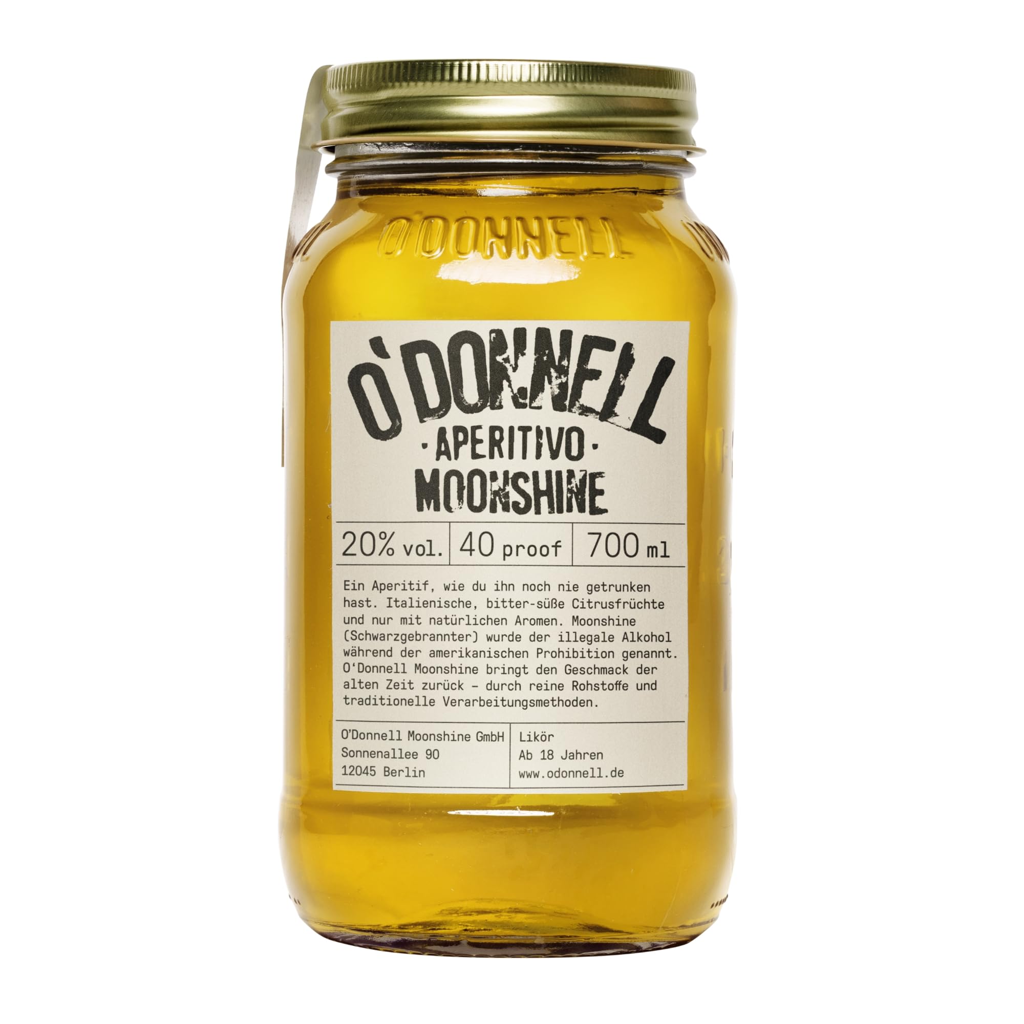 O'Donnell Moonshine APERITIVO Likör 20% Vol. 0,7l — Piscosaveur