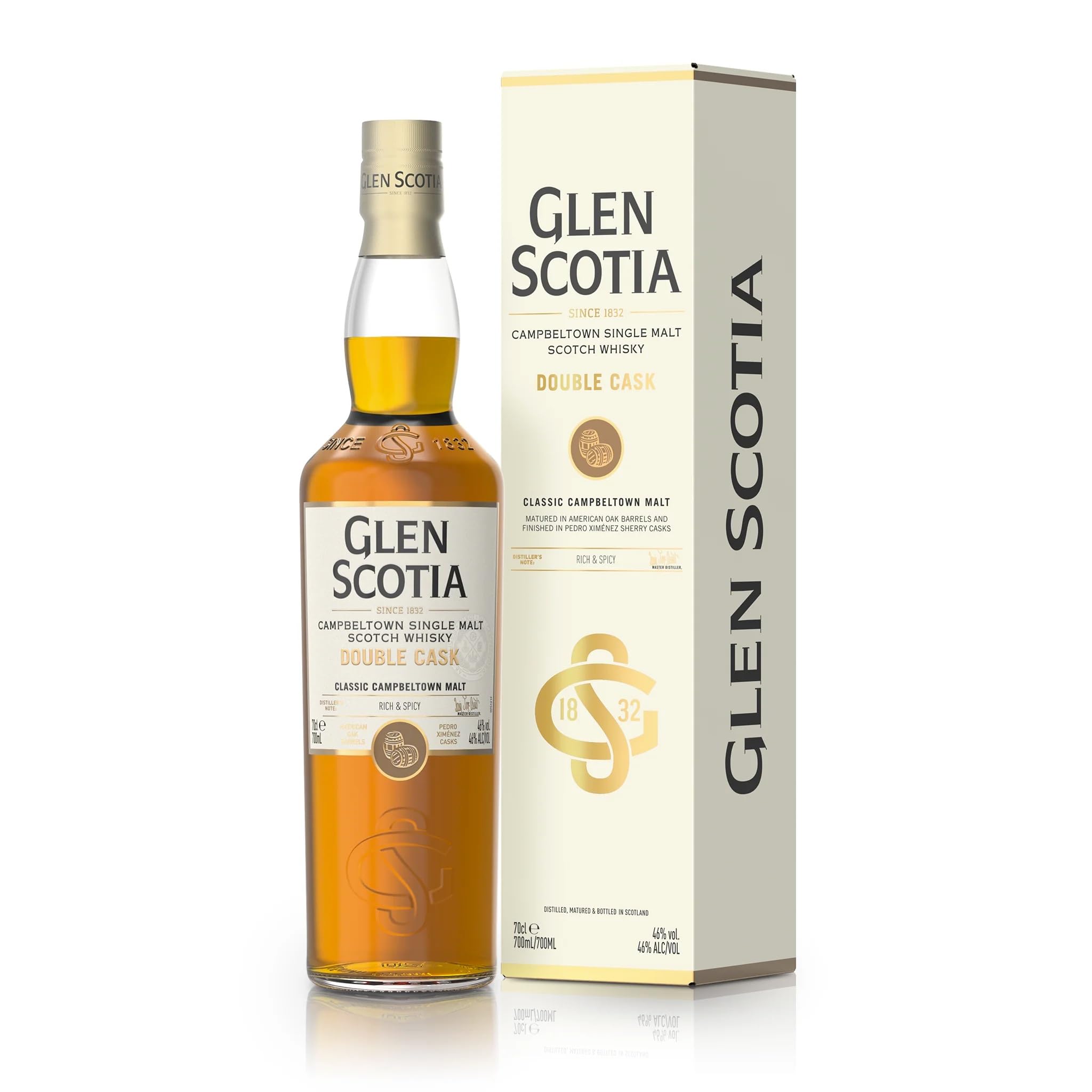 Glen Scotia DOUBLE CASK Single Malt Scotch Whisky 46% Vol. 0,7l en boî — Piscosaveur