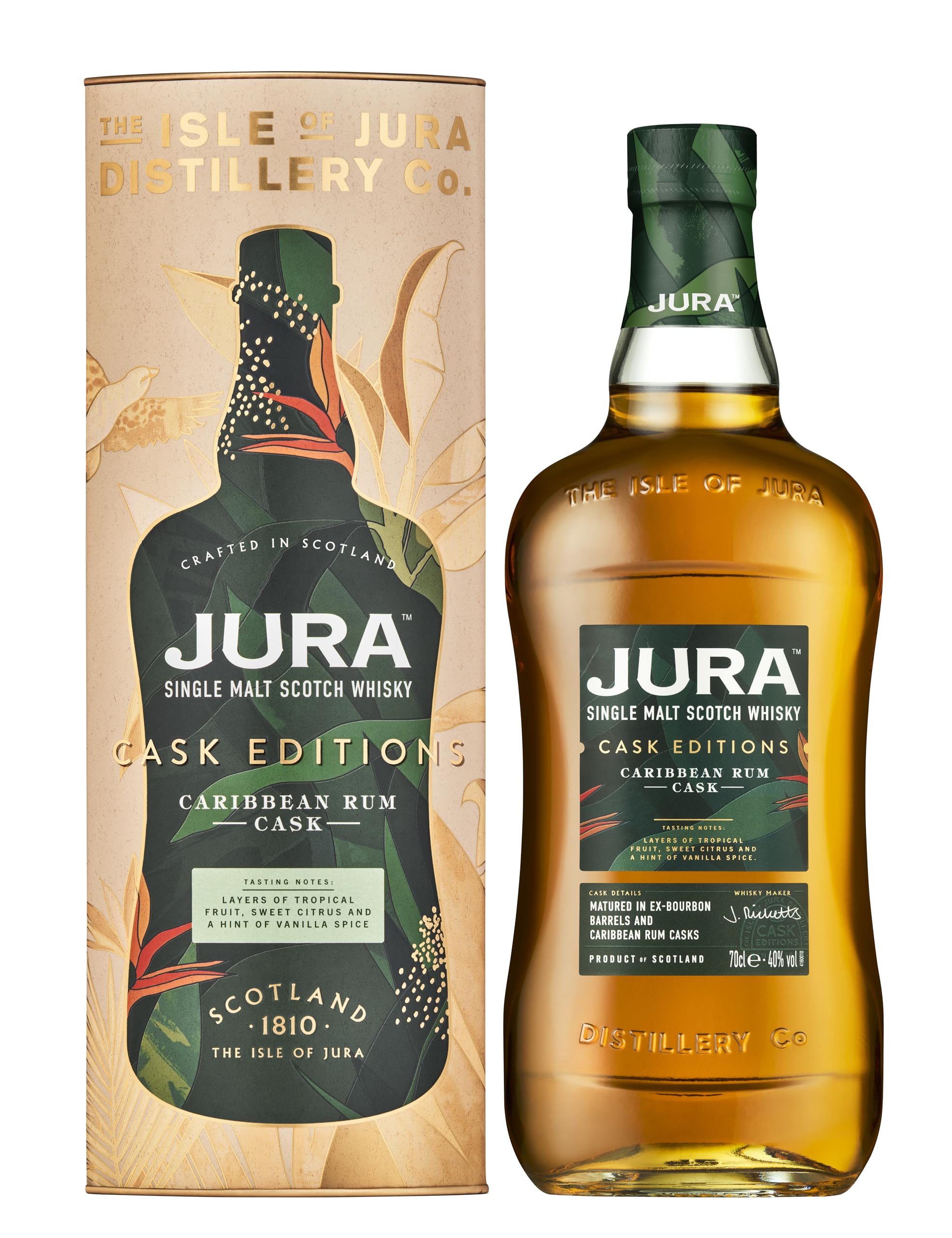 Jura Single Malt Scotch Whisky RUM CASK FINISH 40% Vol. 0,7l en boîte  — Piscosaveur