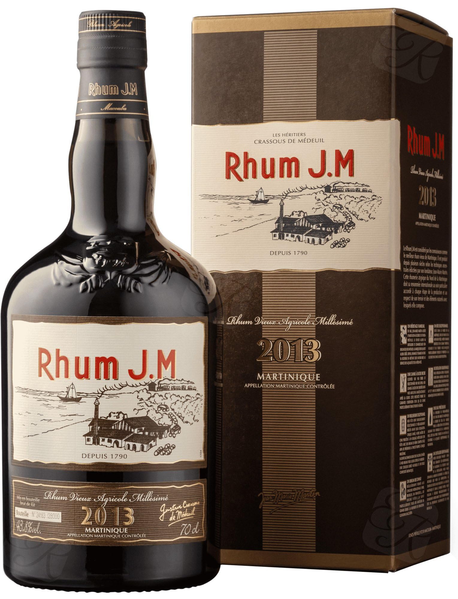 Rhum J.M Vieux Agricole Millésimé 2013 43,8% Vol. 0,7l en boîte cadeau — Piscosaveur