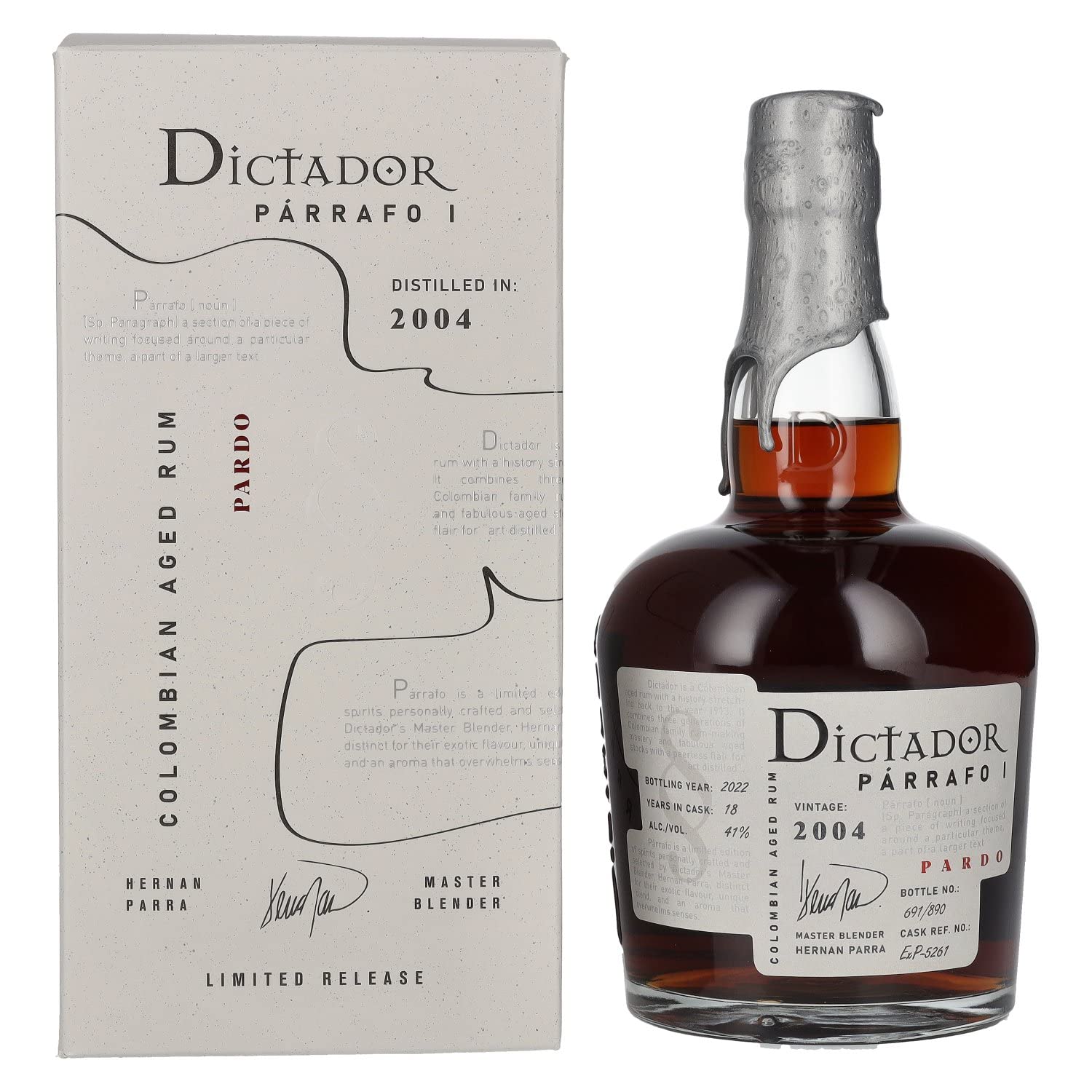 Dictador PÁRRAFO I 18 Years Old PARDO Vintage 2004 41% Vol. 0,7l en bo — Piscosaveur