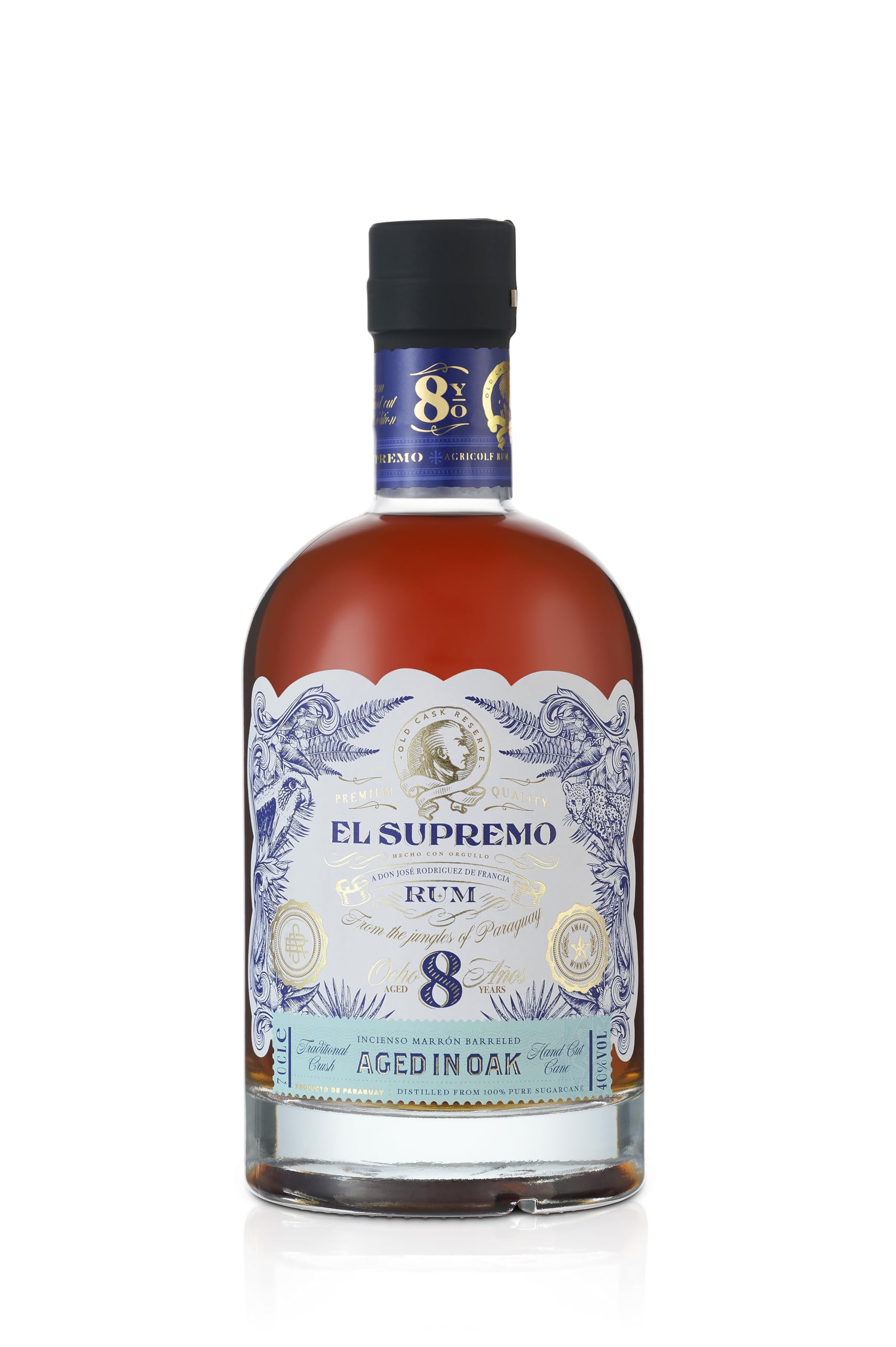 El Supremo 8 Year Old OAK CASK Rum 40% Vol. 0,7l — Piscosaveur