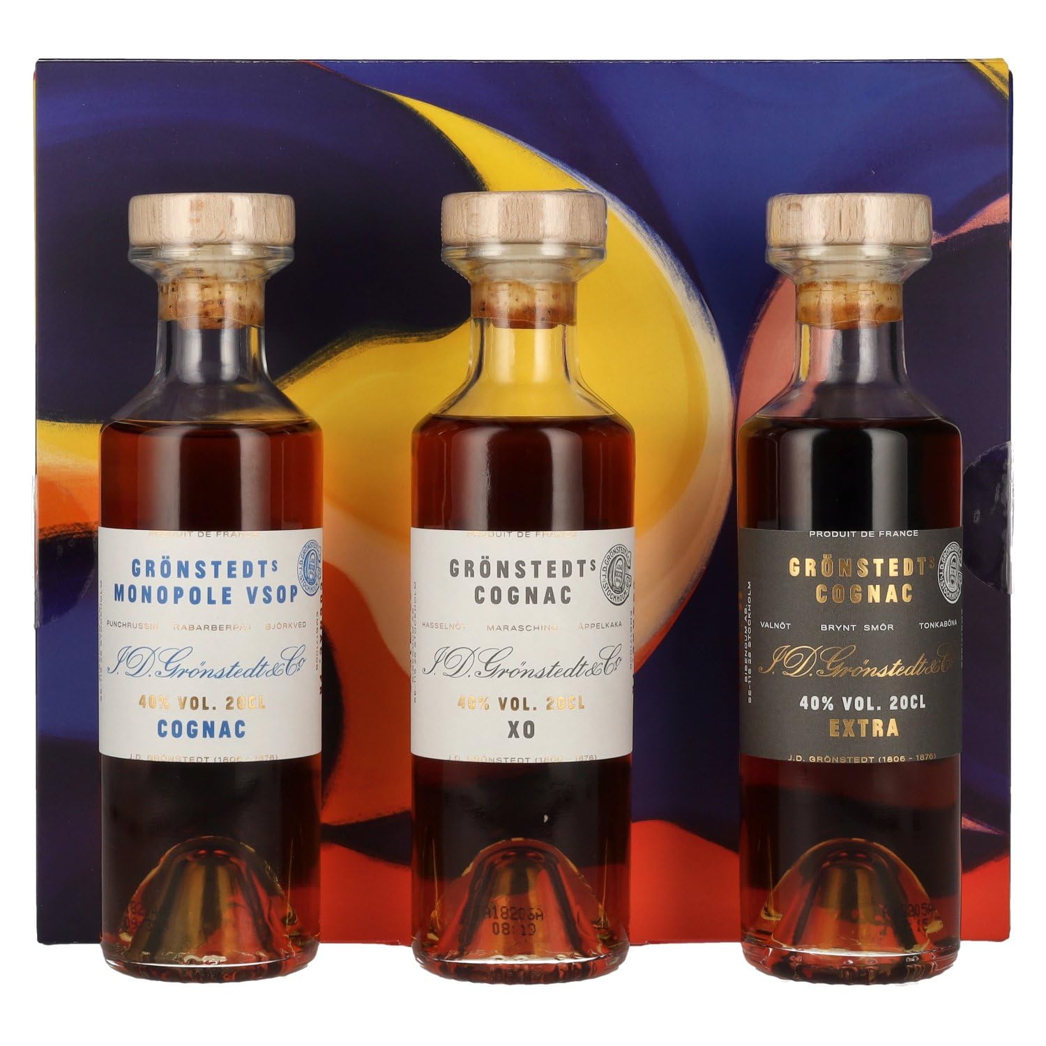 Grönstedt's Cognac Triple Box 40% Vol. 3x0,2l en boîte cadeau