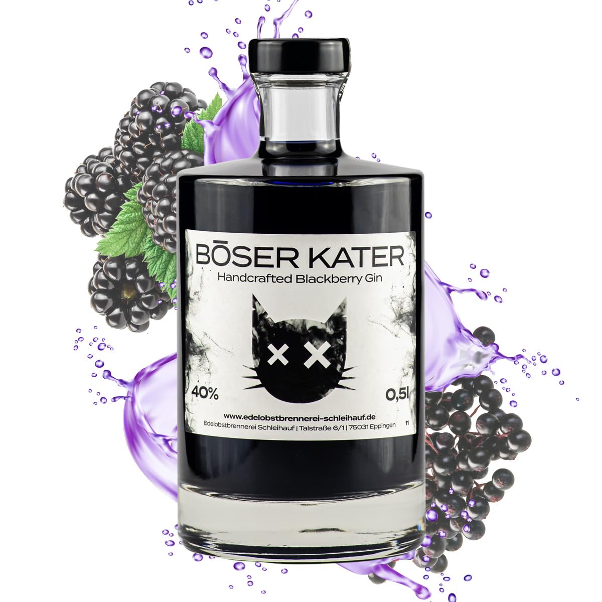 BÖSER KATER Handcrafted Blackberry Gin 40% Vol. 0,5l — Piscosaveur