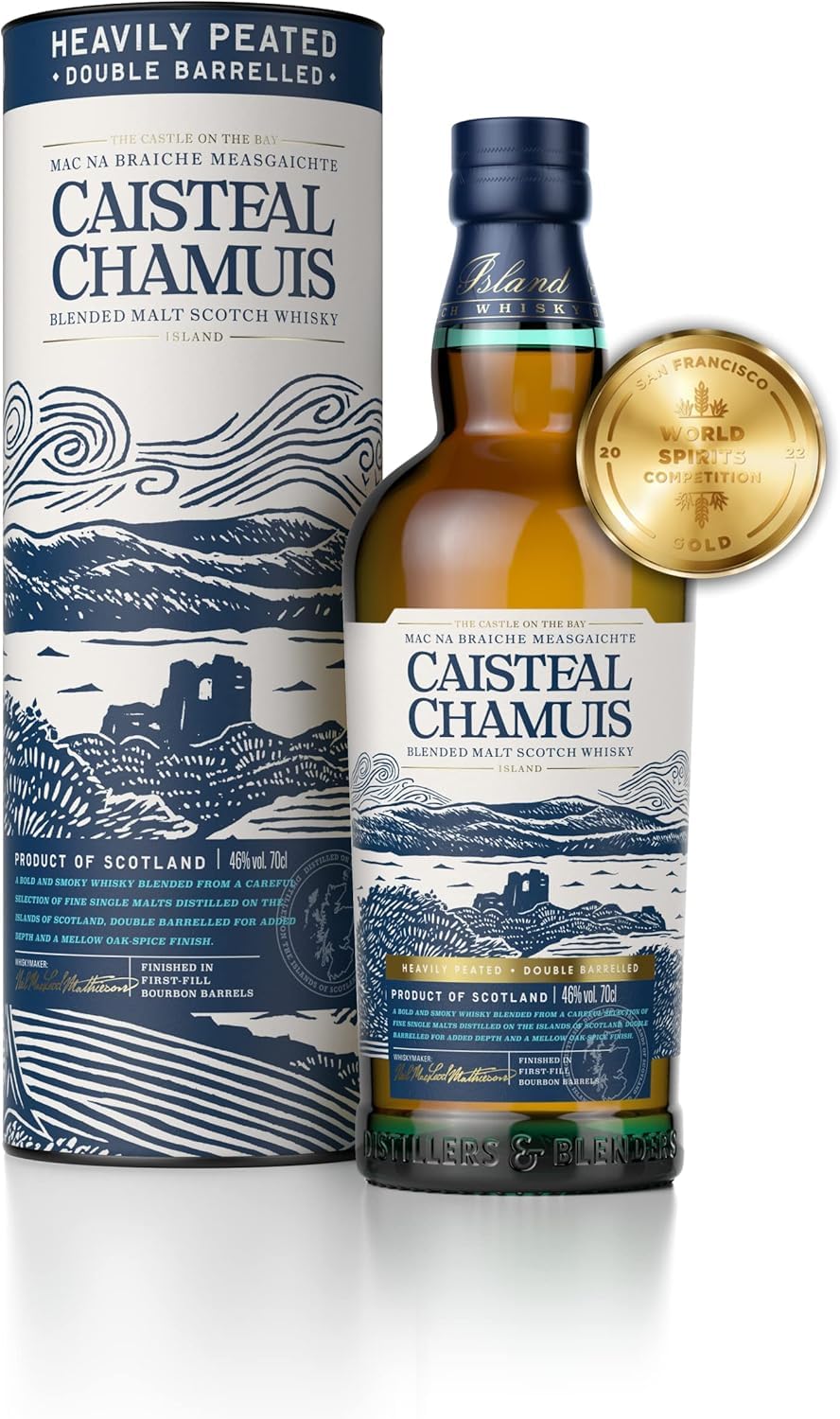 Caisteal Chamuis Bourbon Casks Heavily Peated Blended Malt Scotch Whis — Piscosaveur