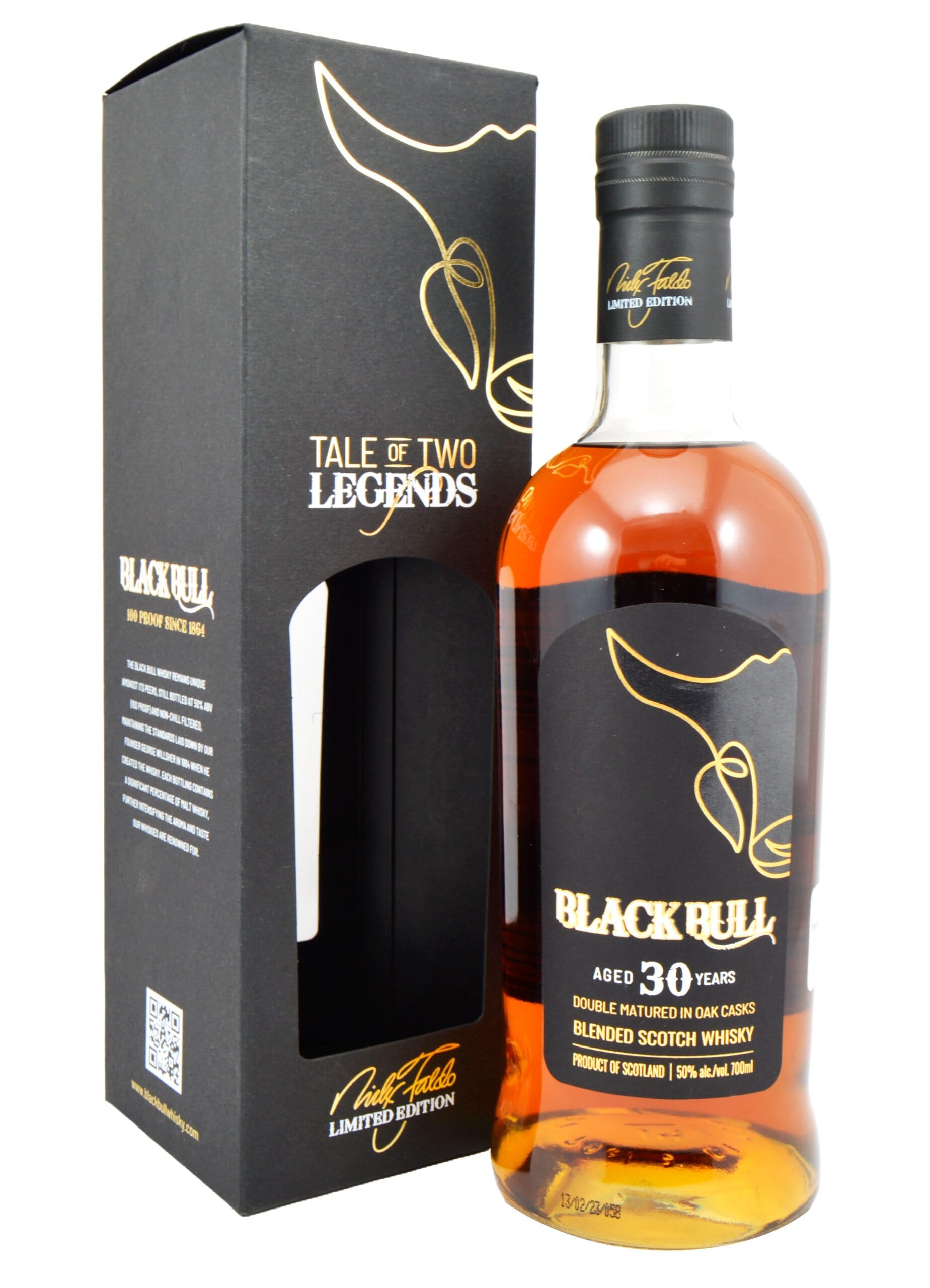 Black Bull 30 Years Old Double Matured Nick Faldo Limited Edition 50% Vol. 0,7l en boîte cadeau