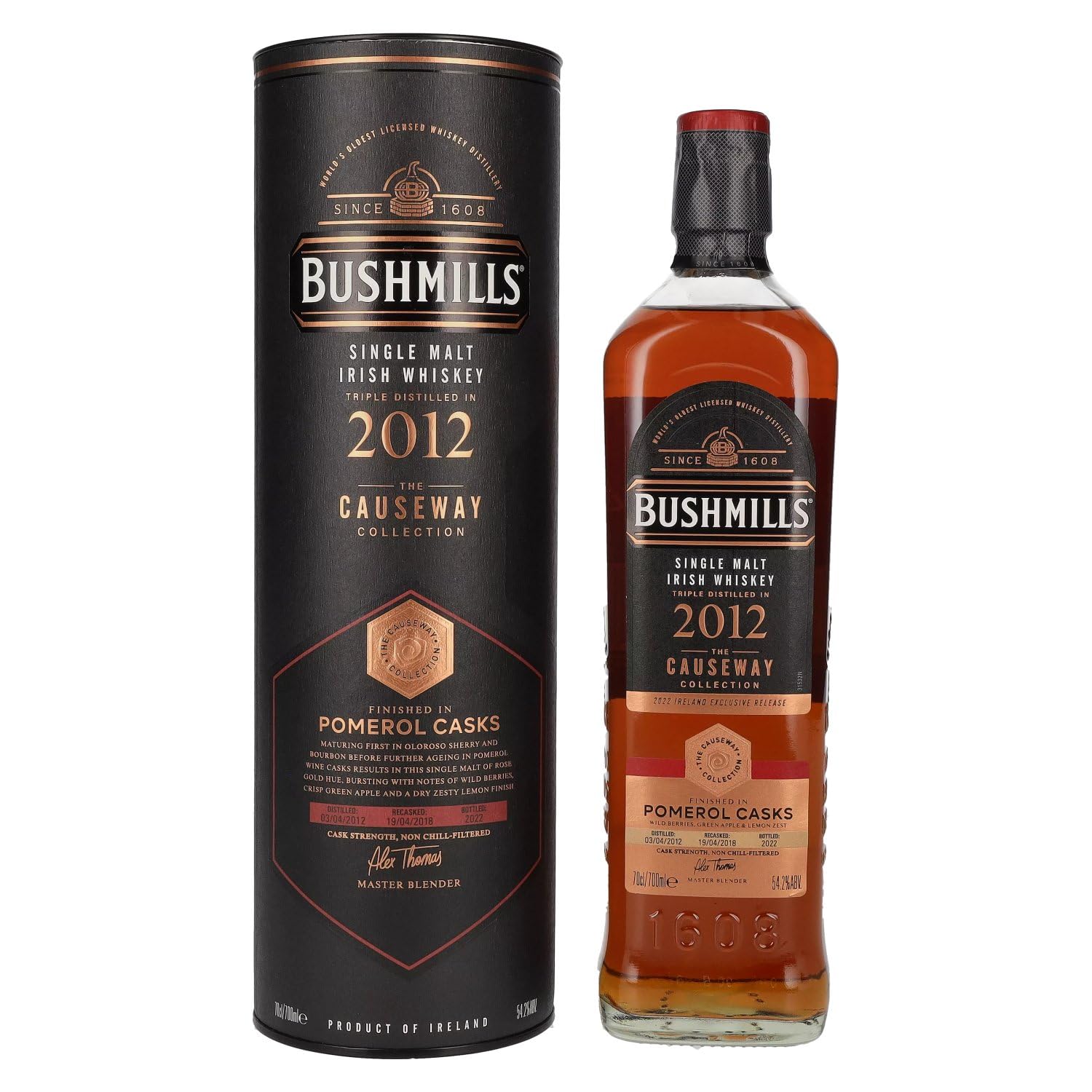 Bushmills THE CAUSEWAY COLLECTION Single Malt Pomerol Casks 2012 54,2% — Piscosaveur