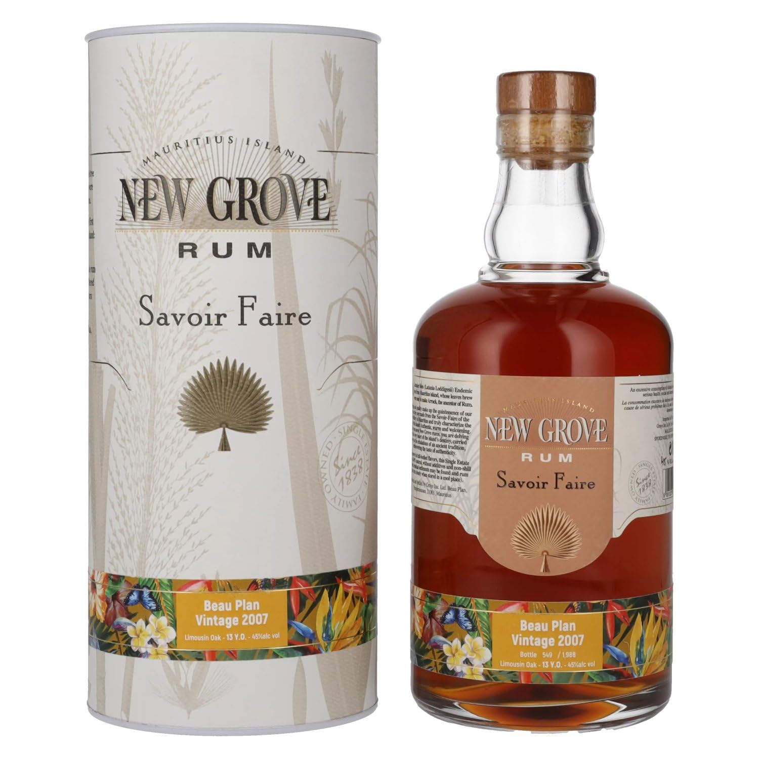 New Grove SAVOIR FAIRE Beau Plan Vintage 13 Years Old 2007 45% Vol. 0, — Piscosaveur