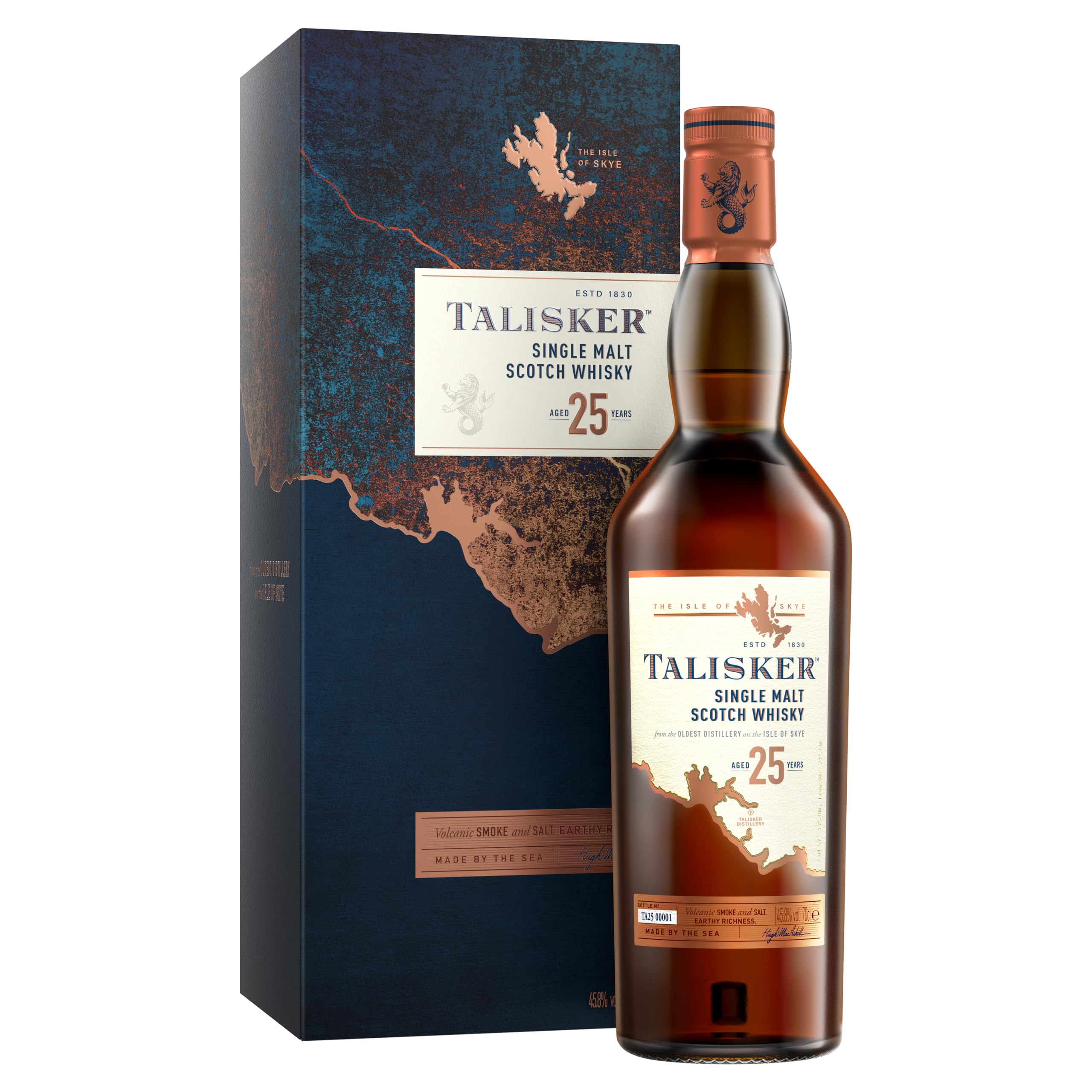 Talisker 25 Years Old Single Malt Whisky 45,8% Vol. 0,7l en boîte cade — Piscosaveur