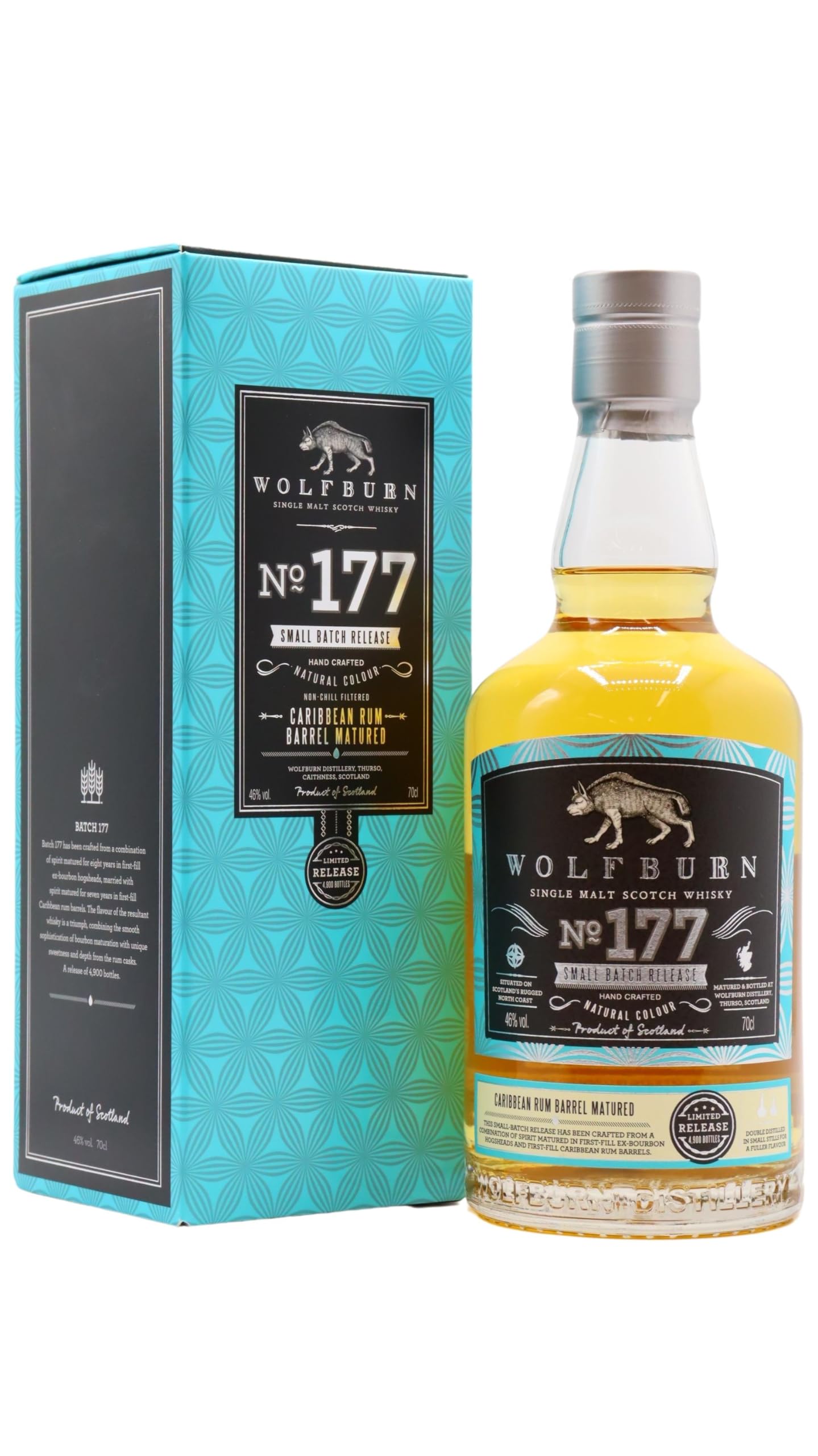 Wolfburn N°177 Single Malt Scotch Whisky Small Batch Release 46% Vol. 0,7l en boîte cadeau