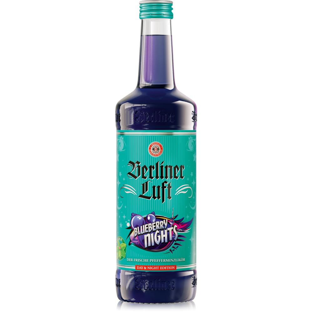 Berliner Luft BLUEBERRY NIGHT Der Frische Pfefferminzlikör 18% Vol. 0, — Piscosaveur