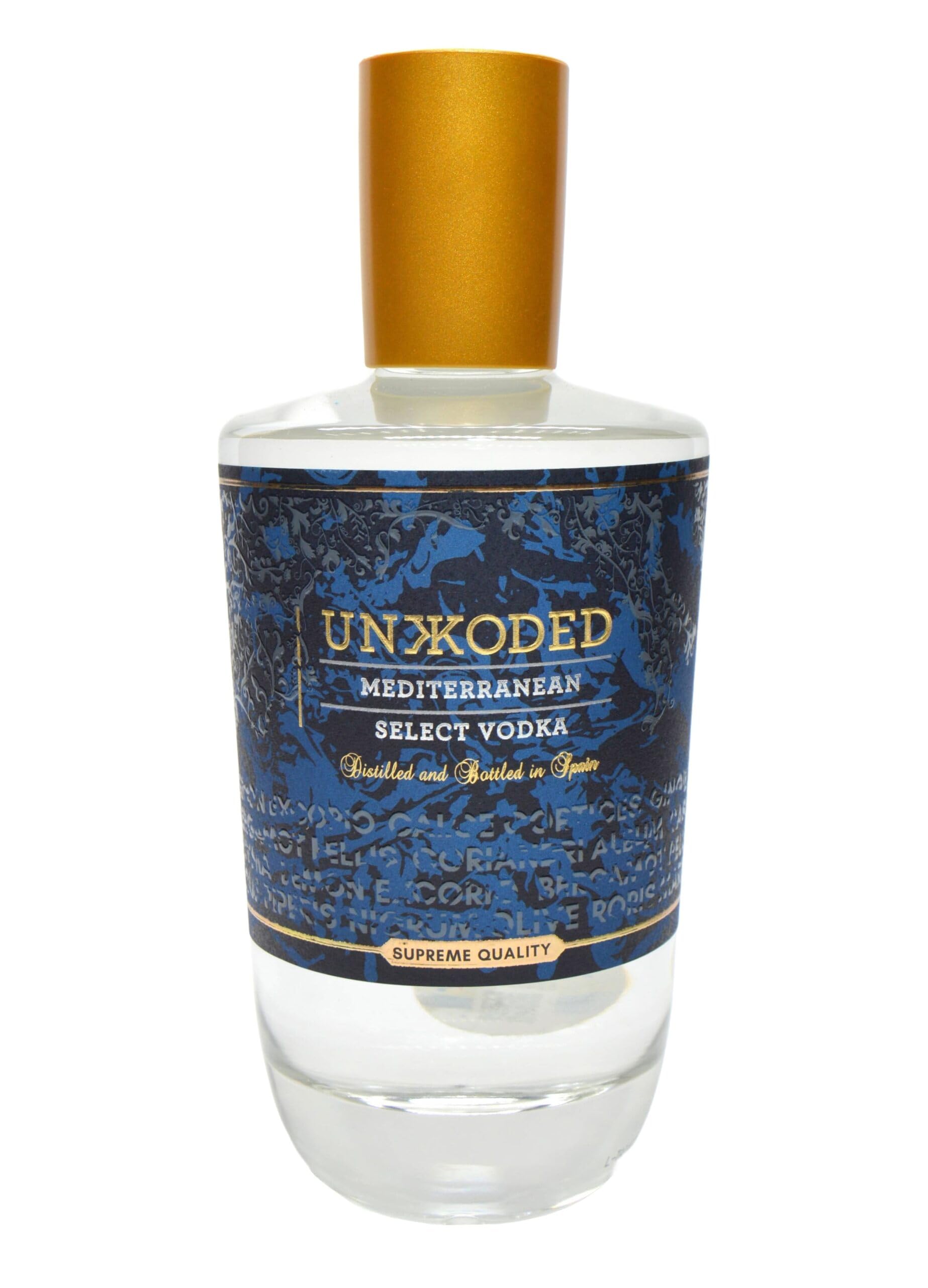 Unkkoded Mediterranean Select Vodka 40% Vol. 0,7l — Piscosaveur