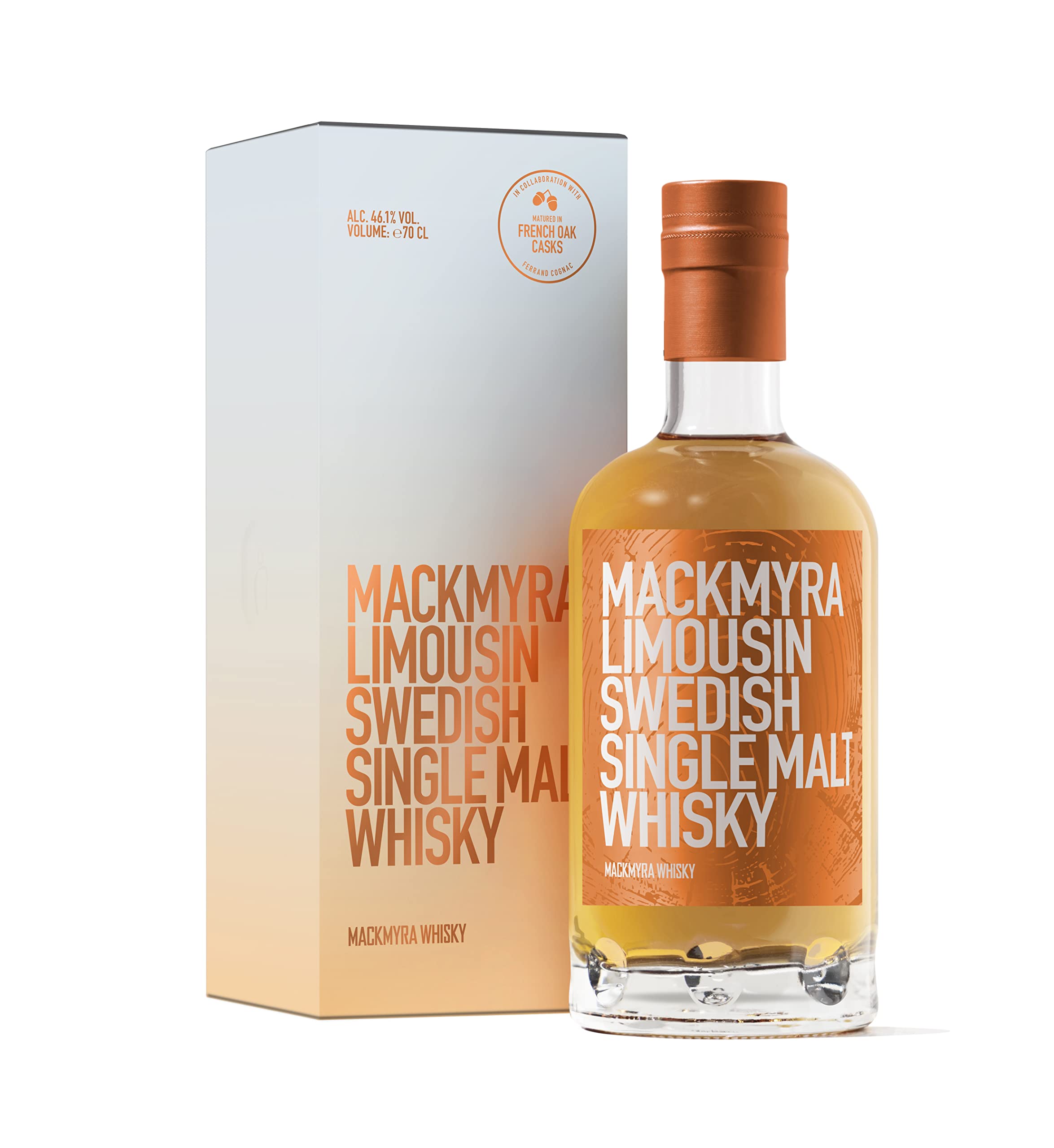 Mackmyra LIMOUSIN Swedish Single Malt Whisky 46,1% Vol. 0,7l en boîte cadeau