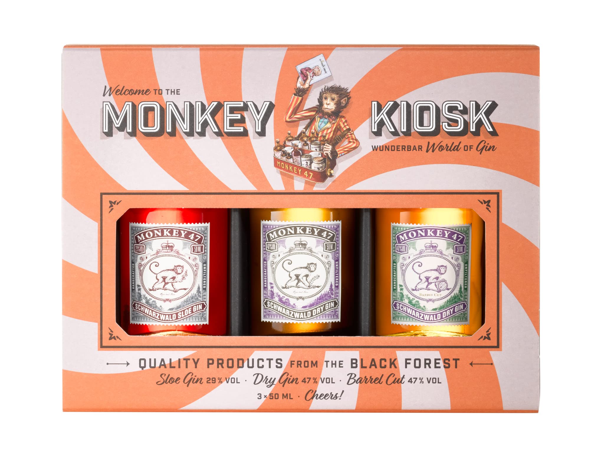 Monkey 47 Kiosk Set 41% Vol. 3x0,05l en boîte cadeau