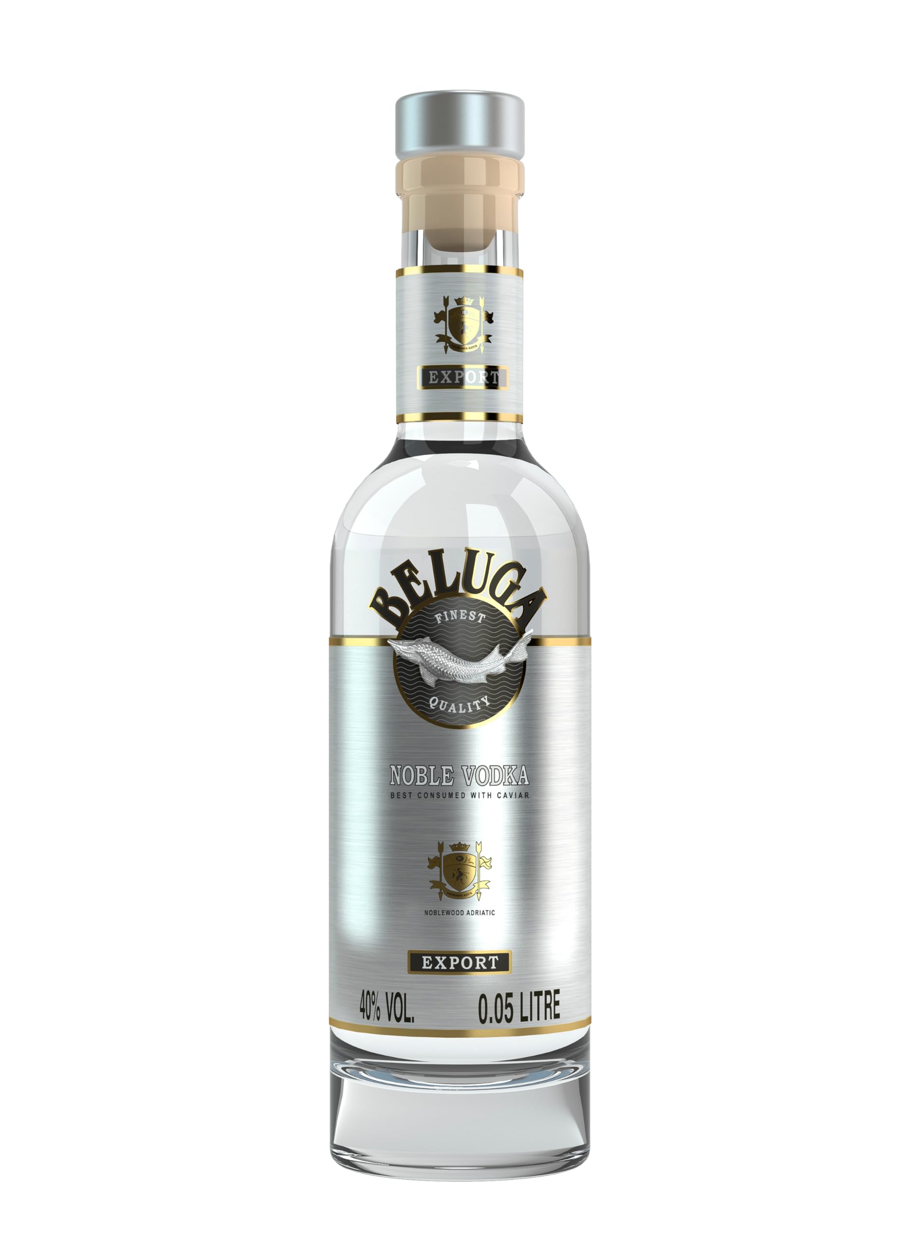 Beluga Noble Vodka EXPORT Montenegro 40% Vol. 0,05l — Vodka — Piscosaveur