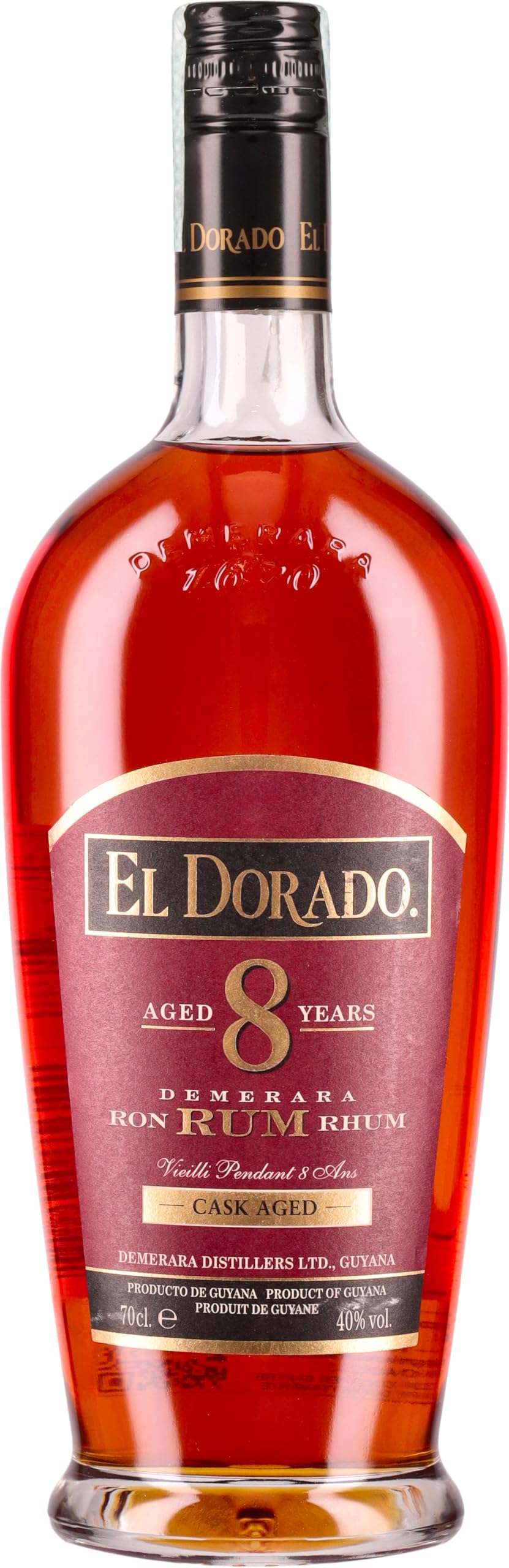 El Dorado 8 Years Old Cask Aged Demerara Rum 40% Vol. 0,7l — Piscosaveur