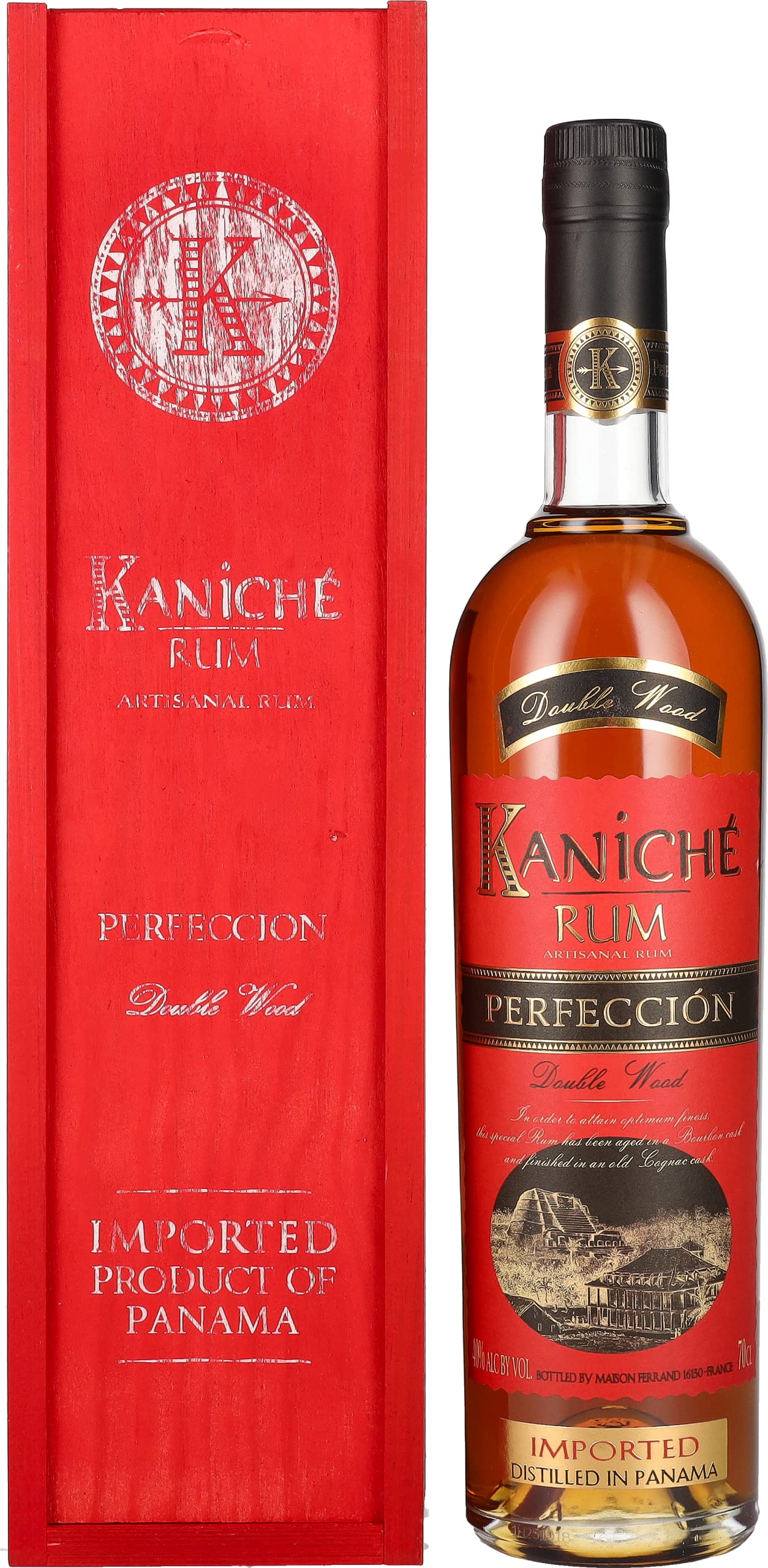 Kaniché Rum Perfección Double Wood 40% Vol. 0,7l in Holzkiste — Piscosaveur