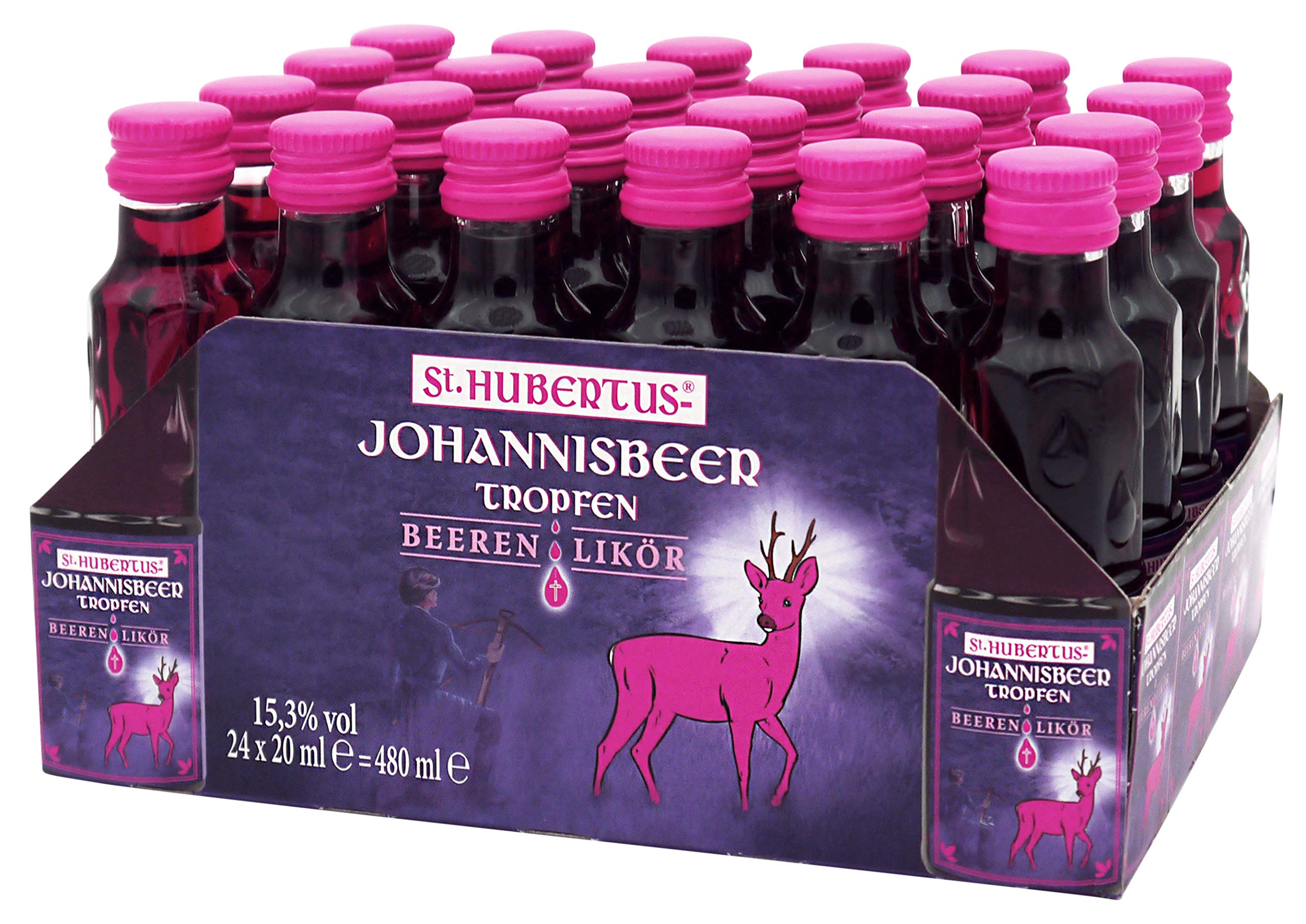 St. Hubertus JOHANNISBEER Tropfen Beeren-Likör 15,3% Vol. 24x0,02l — Piscosaveur