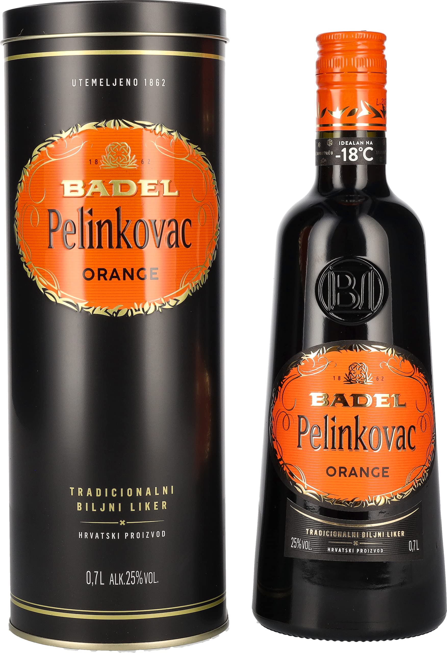 Badel Pelinkovac ORANGE 25% Vol. 0,7l en boîte cadeau — Spiritueux — Piscosaveur