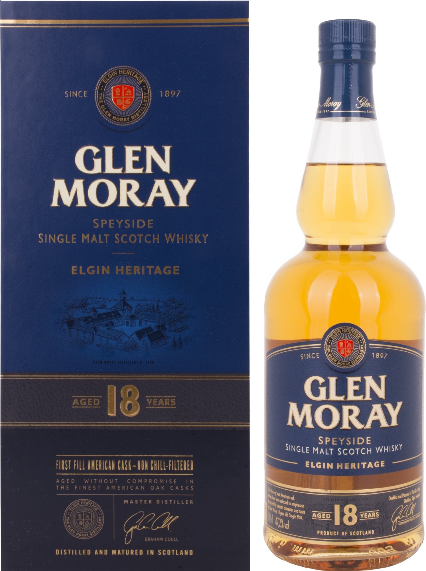 Glen Moray 18 Years Old Elgin Heritage 47,2% Vol. 0,7l en boîte cadeau — Piscosaveur