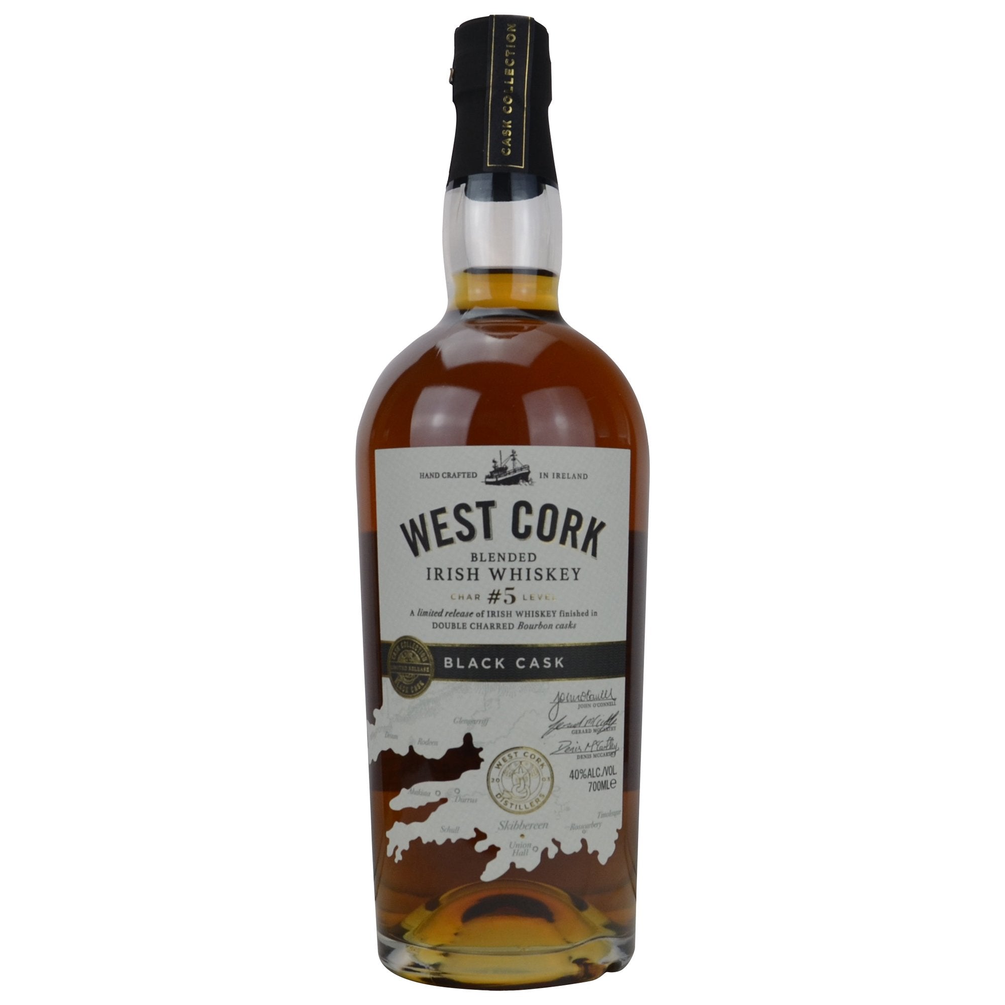 West Cork Char No. 5 Level Blended Irish Whiskey BLACK CASK Finish 40% Vol. 0,7l en boîte cadeau