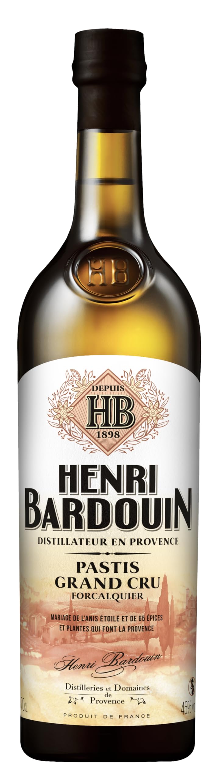 Henri Bardouin Le Pastis Grand Cru 45% Vol. 0,7l en boîte cadeau — Piscosaveur