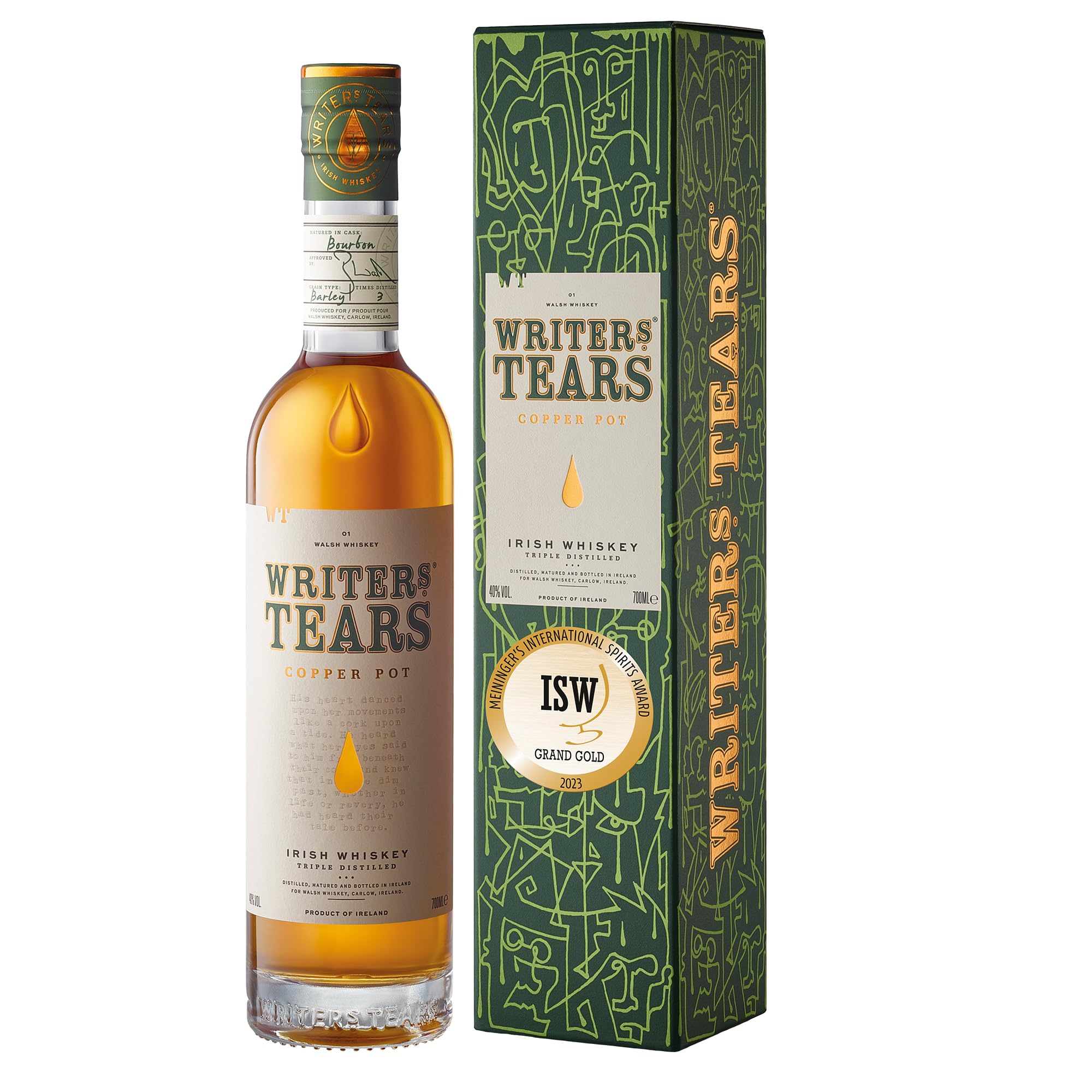 Writer's Tears COPPER POT Irish Whiskey 40% Vol. 0,7l en boîte cadeau