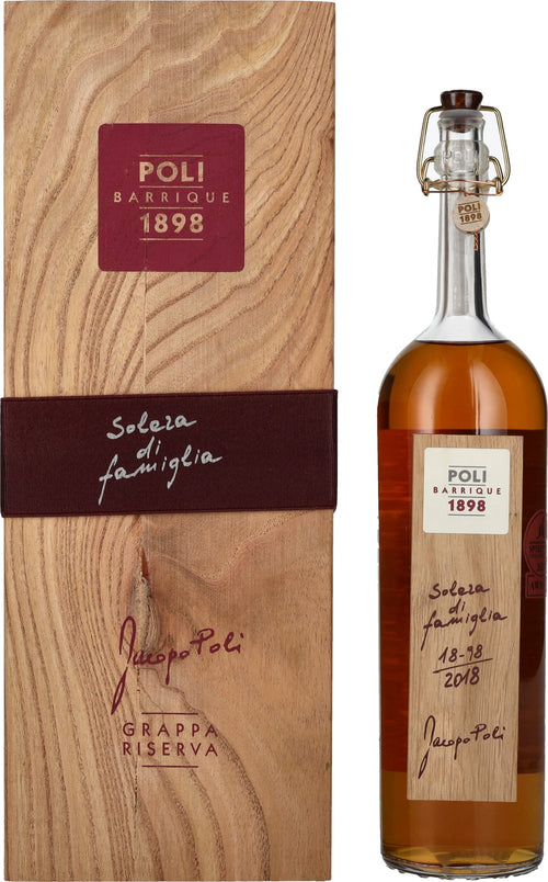 Poli Grappa Barrique 1898 Solera di Famiglia 55% Vol. 0,7l in Holzkist — Piscosaveur