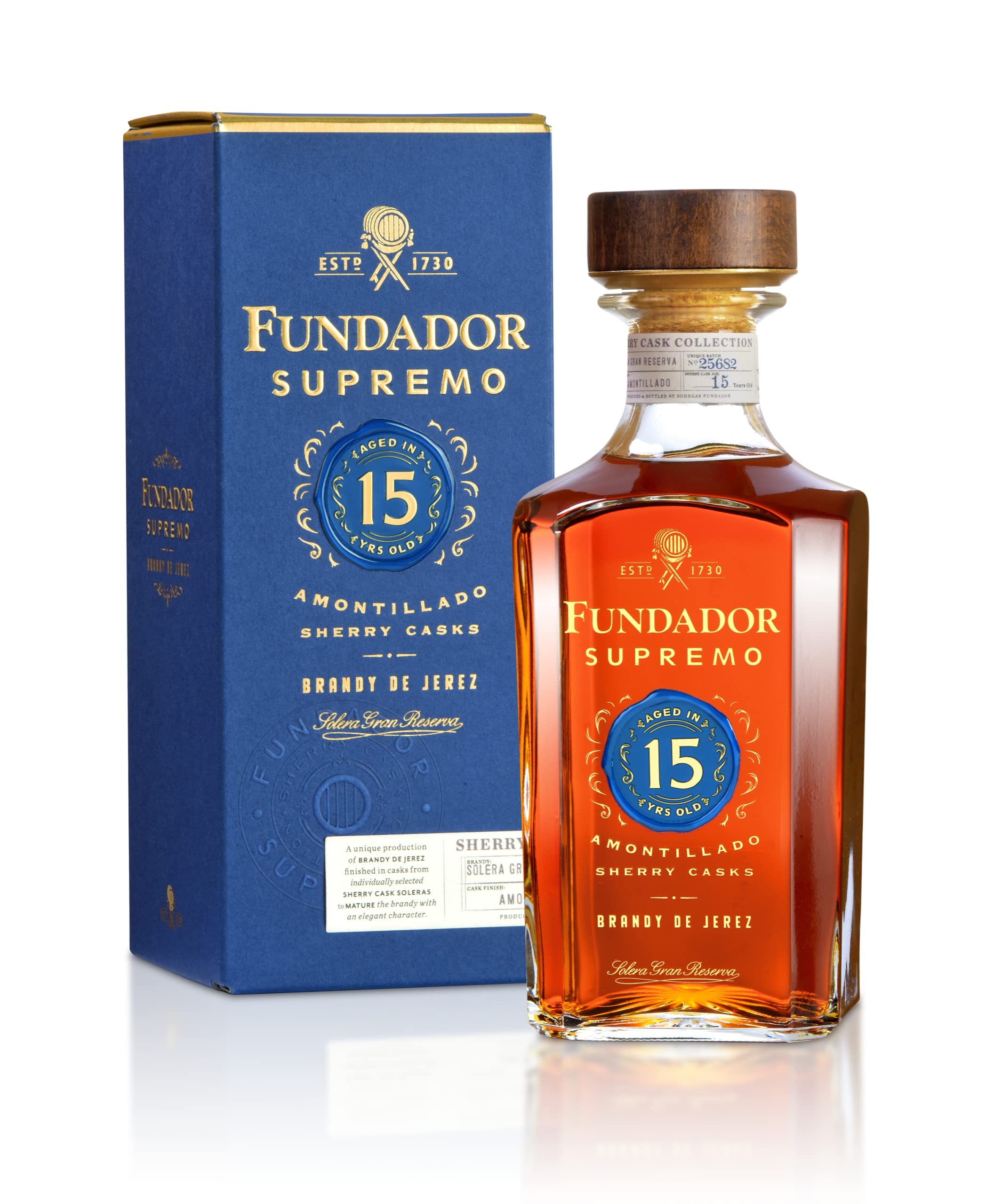 Fundador Supremo 15 Years Old Sherry Casks Brandy de Jerez 40% Vol. 0, — Piscosaveur