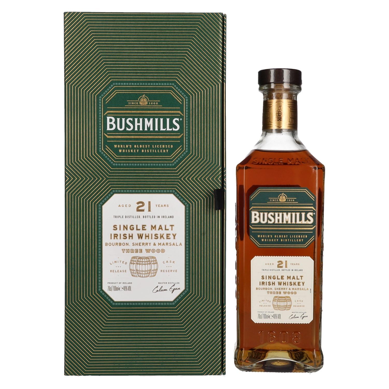 Bushmills 21 Years Old RARE Single Malt Irish Whiskey 46% Vol. 0,7l en — Piscosaveur