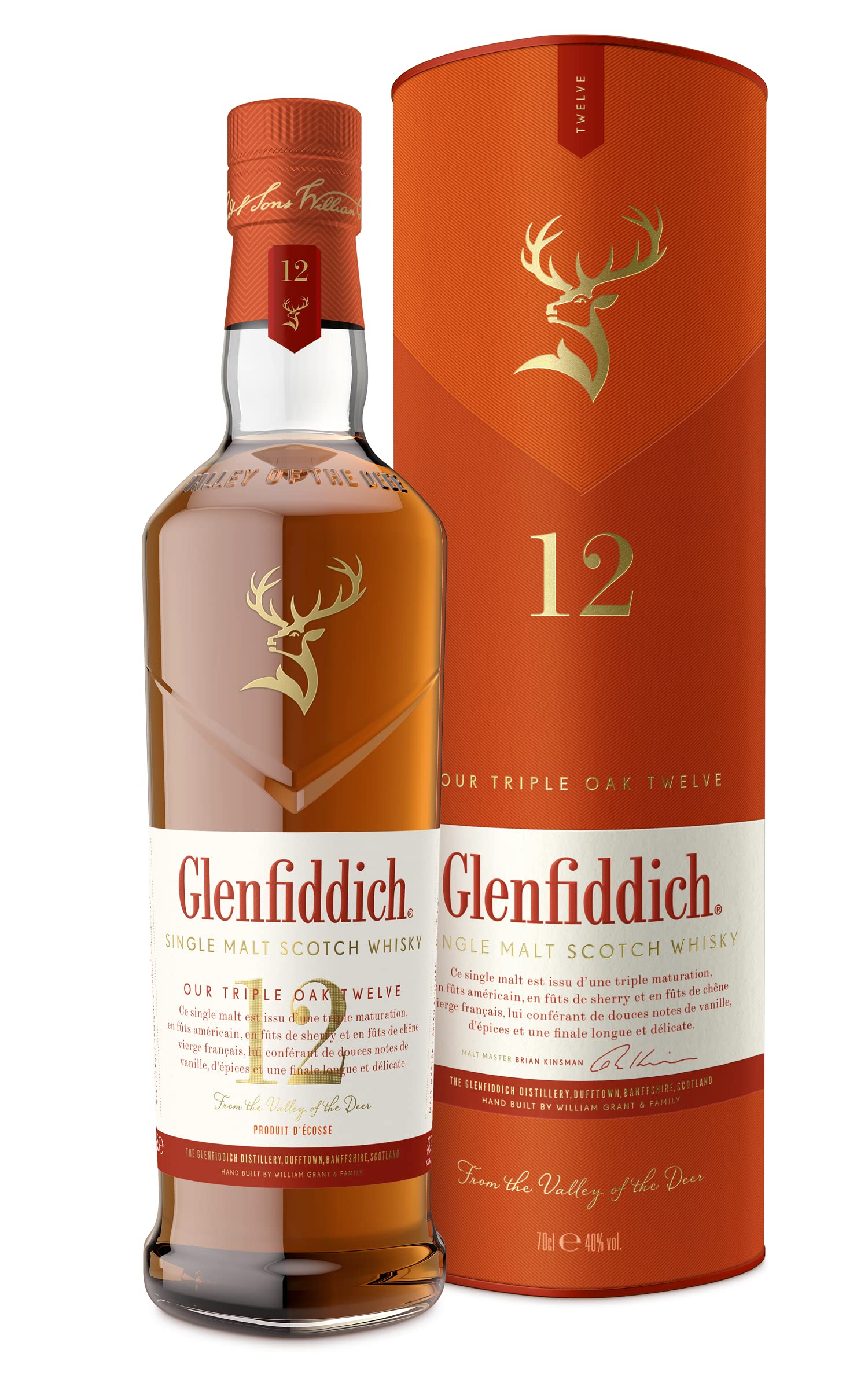 Glenfiddich 12 Years Old Triple Oak Single Malt 40% Vol. 0,7l en boîte — Piscosaveur